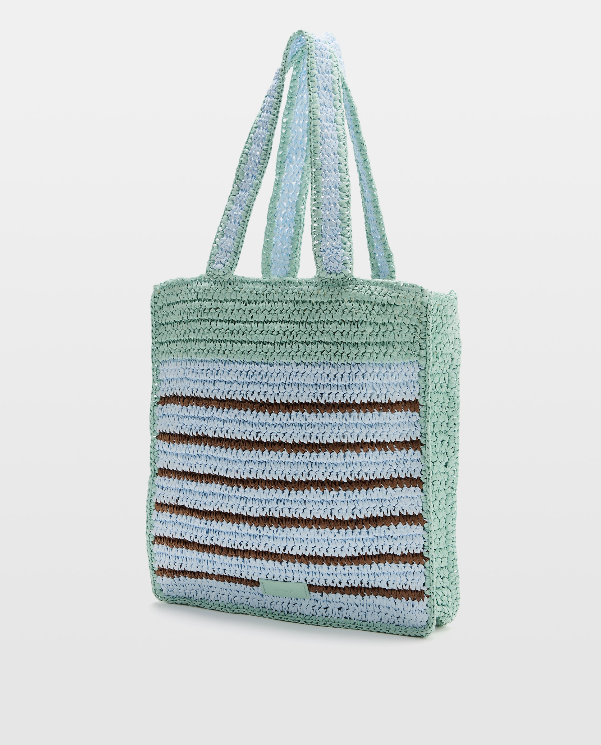 Mala Shopper com Bordado de Concha 400 Azul-2