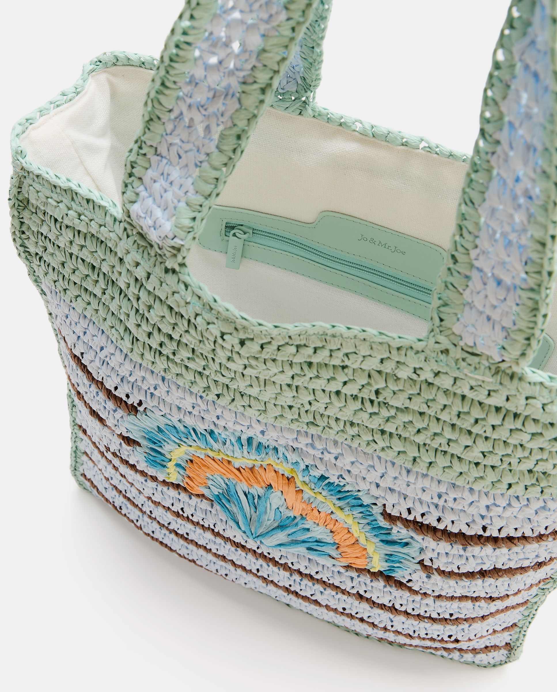 Mala Shopper com Bordado de Concha 400 Azul-3