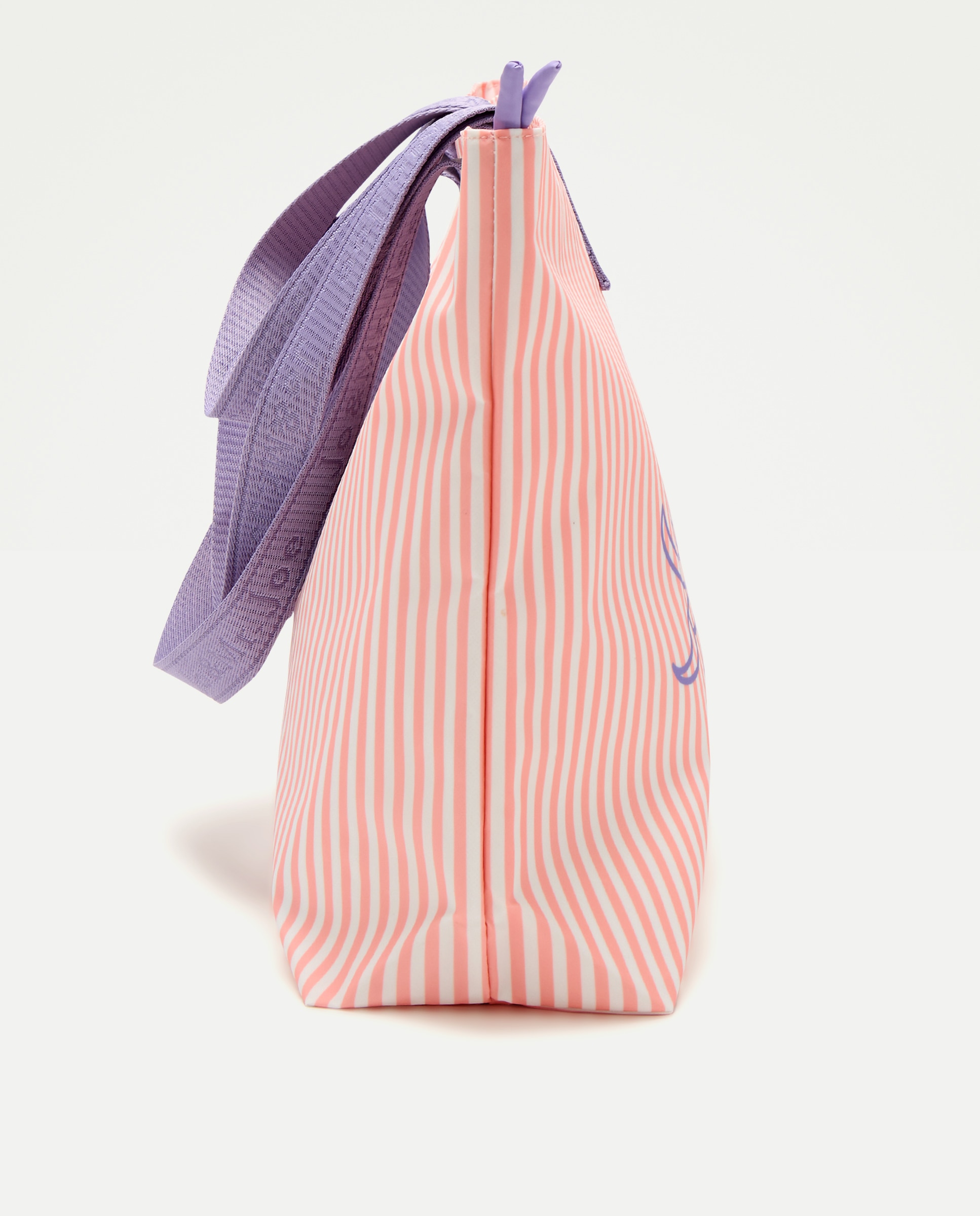 Mala Shopper com Estampado às Riscas 200 Rosa-3