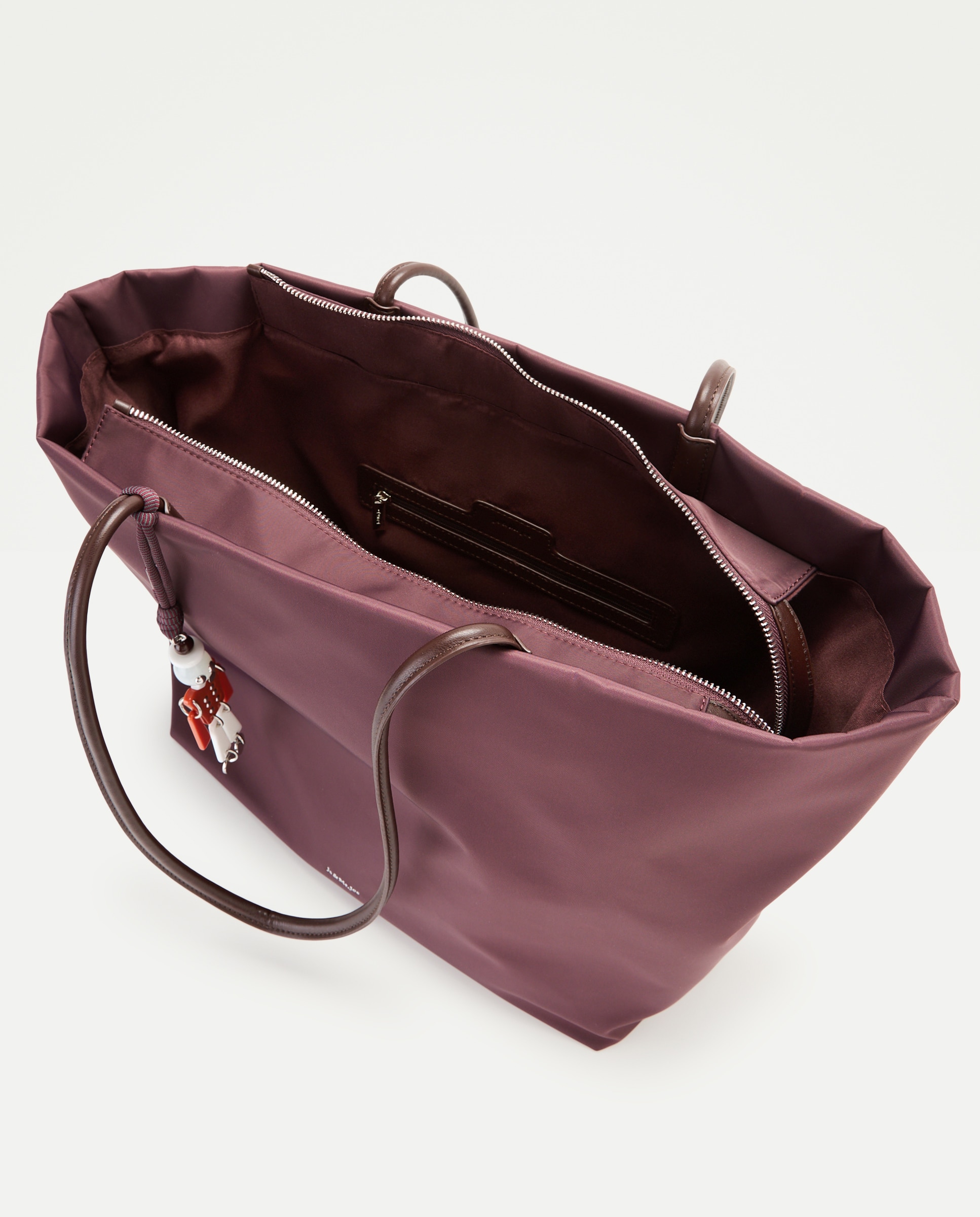 Bolso shopping de nylon con charm - Jo & Mr. Joe - Morado Morado-3