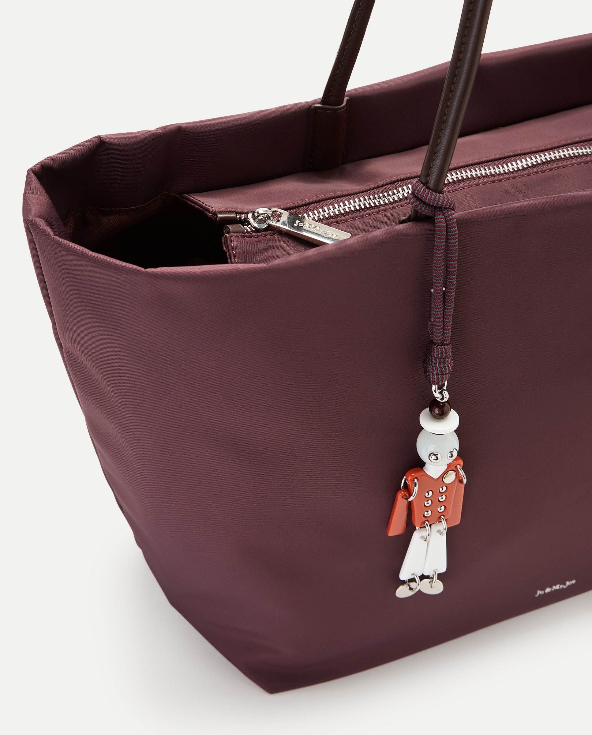Bolso shopping de nylon con charm - Jo & Mr. Joe - Morado Morado-4