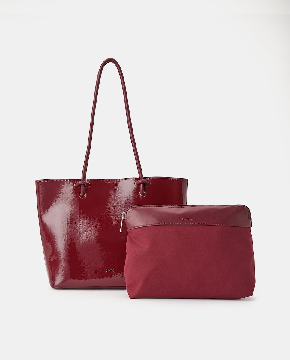 Mala Shopper de Verniz 600 Vermelho-2