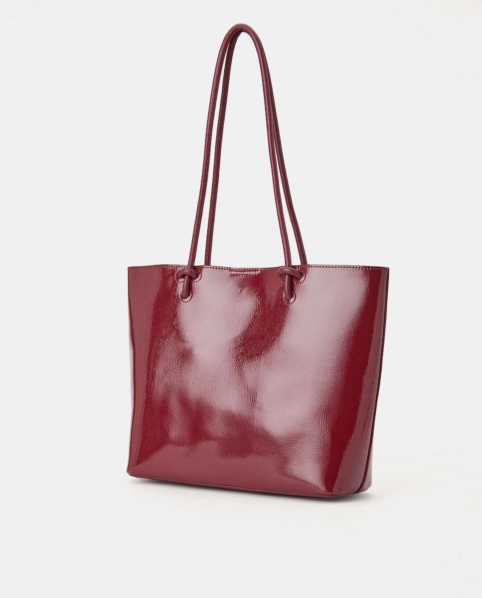 Mala Shopper de Verniz 600 Vermelho-3