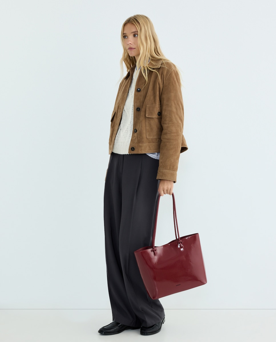 Mala Shopper de Verniz 600 Vermelho-5