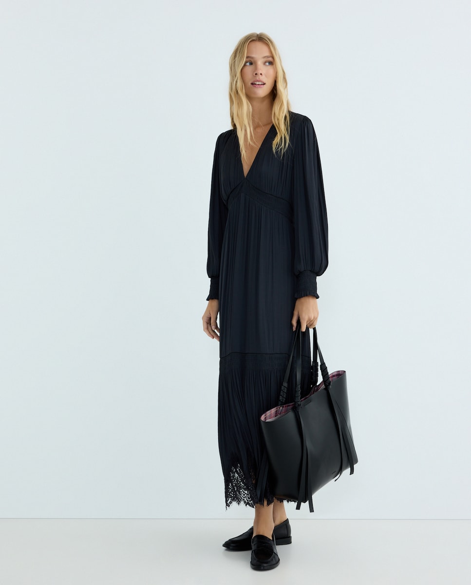 Mala Shopper com Alças Entrançadas Preto-5