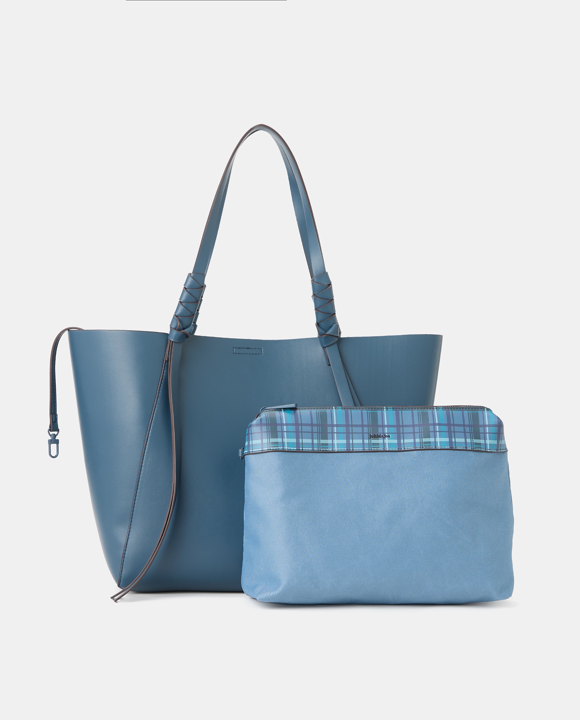 Mala Shopper com Alças Entrançadas 400 Azul-2