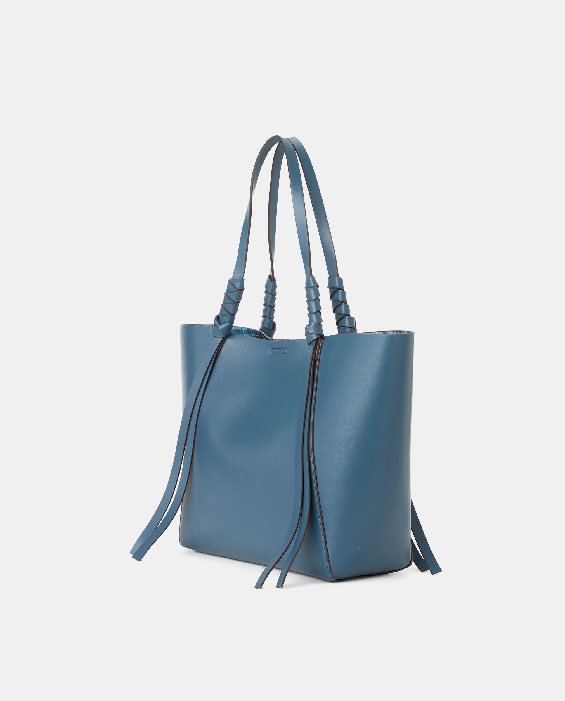 Mala Shopper com Alças Entrançadas 400 Azul-3