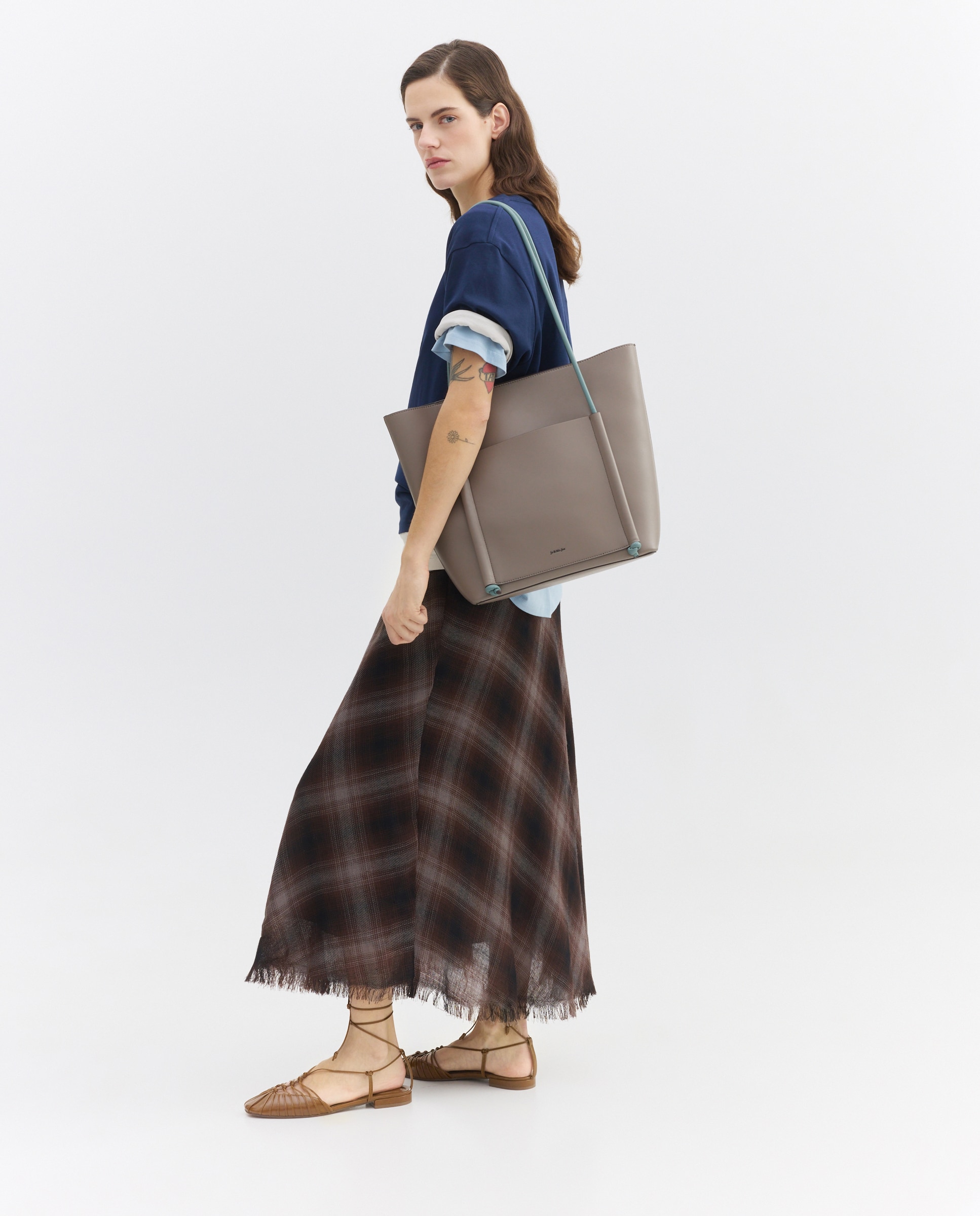 Mala de Ombro Urban Knot Cinzento-claro-7