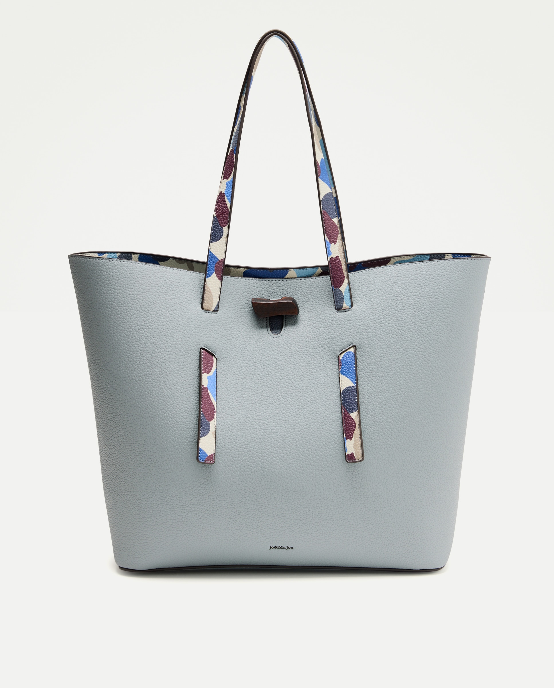 Bolso shopping con asa estampada - Jo & Mr. Joe - 120 Crudo 400 Azul-1