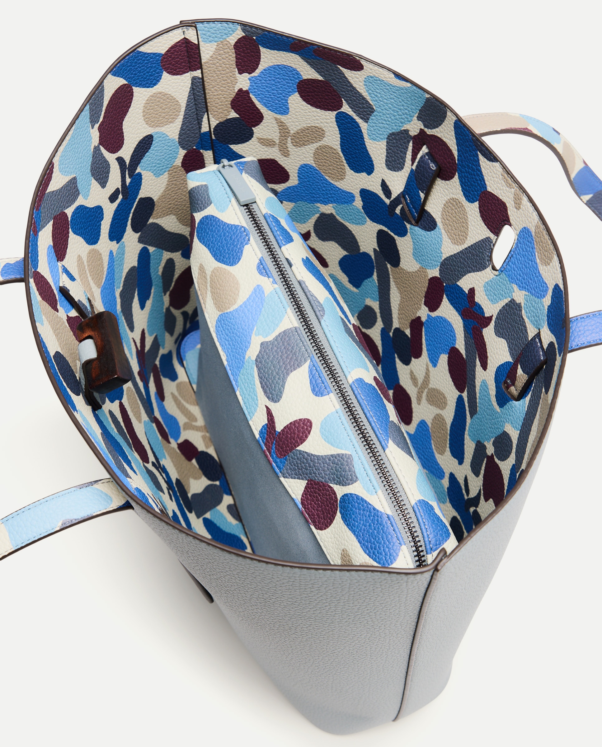 Bolso shopping con asa estampada - Jo & Mr. Joe - 120 Crudo 400 Azul-6