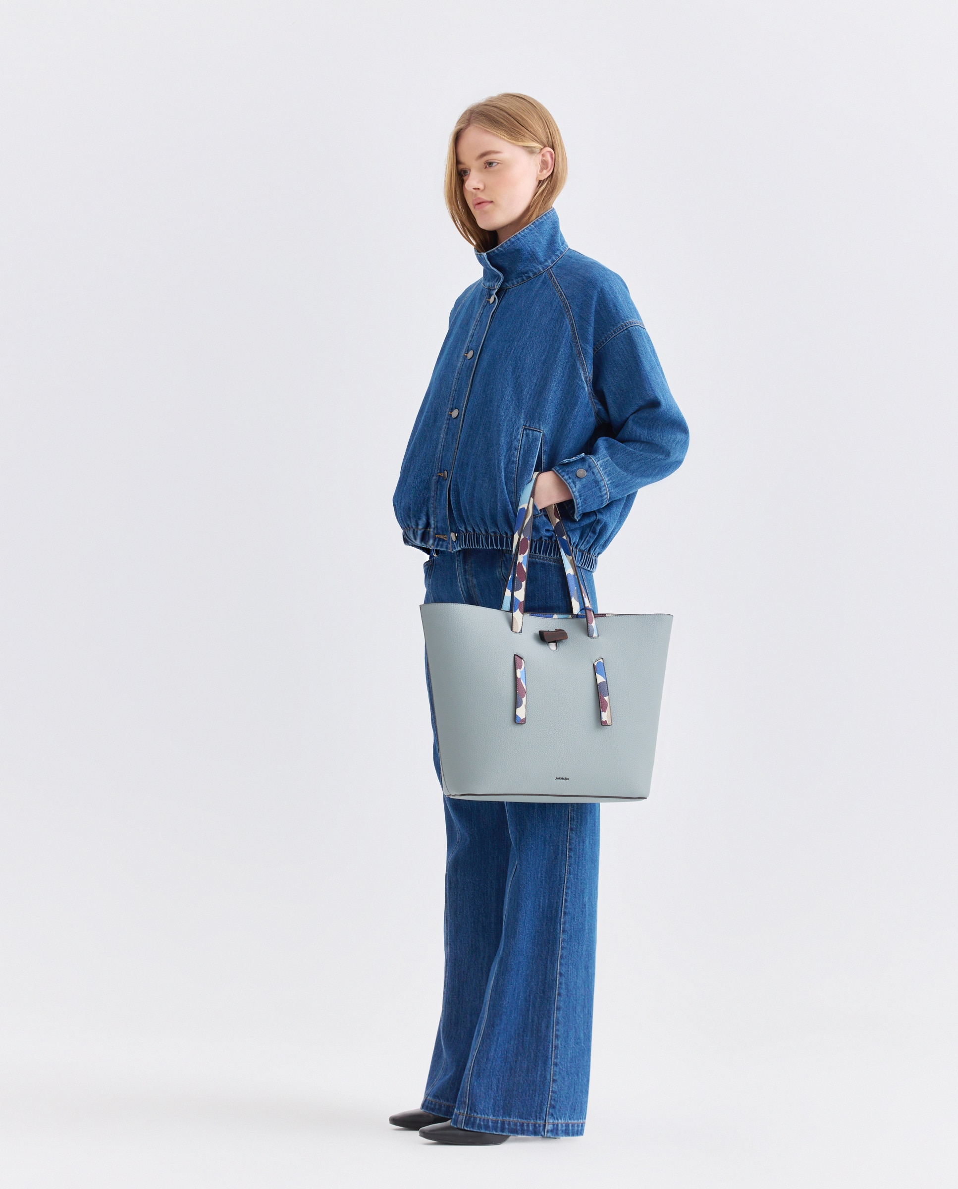 Bolso shopping con asa estampada - Jo & Mr. Joe - 120 Crudo 400 Azul-7