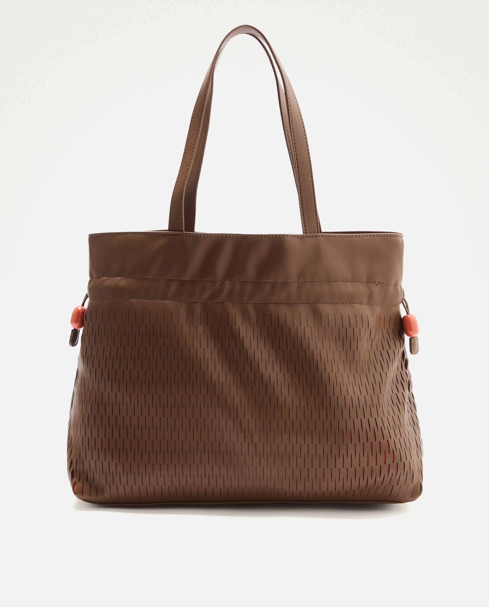 Mala Shopper com Detalhe de Cortes Castanho-1