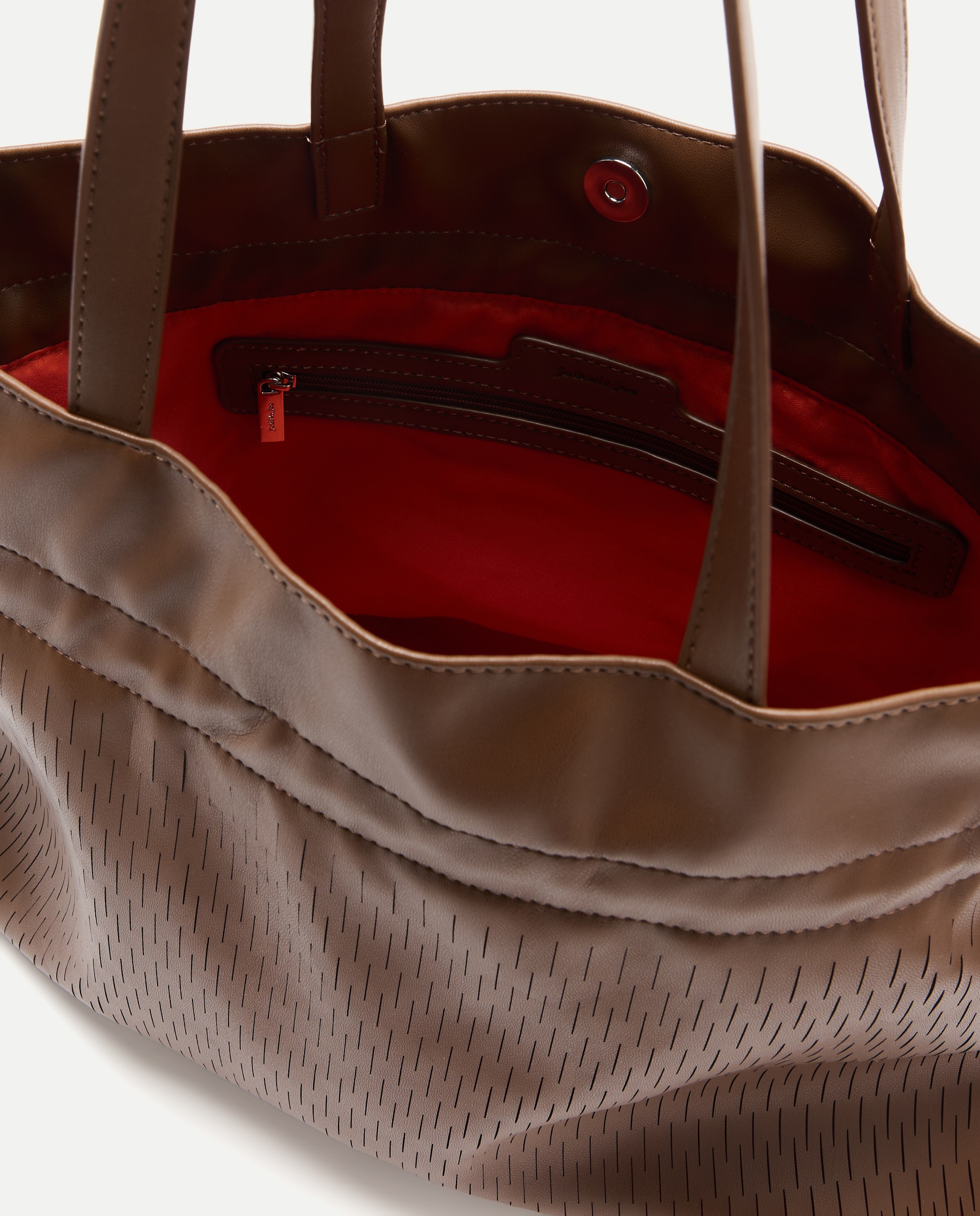 Mala Shopper com Detalhe de Cortes Castanho-3