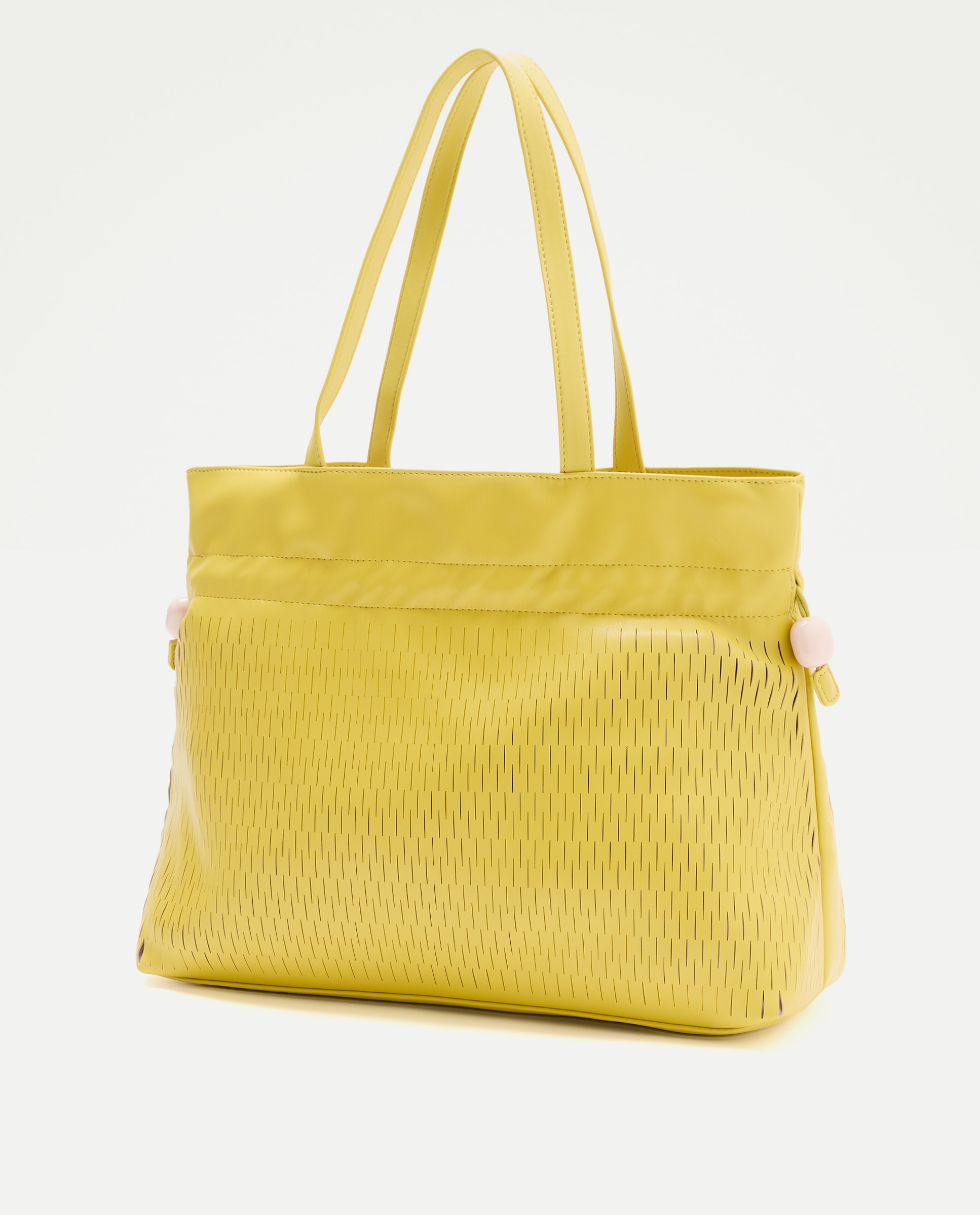 Mala Shopper com Detalhe de Cortes 300 Amarelo-2