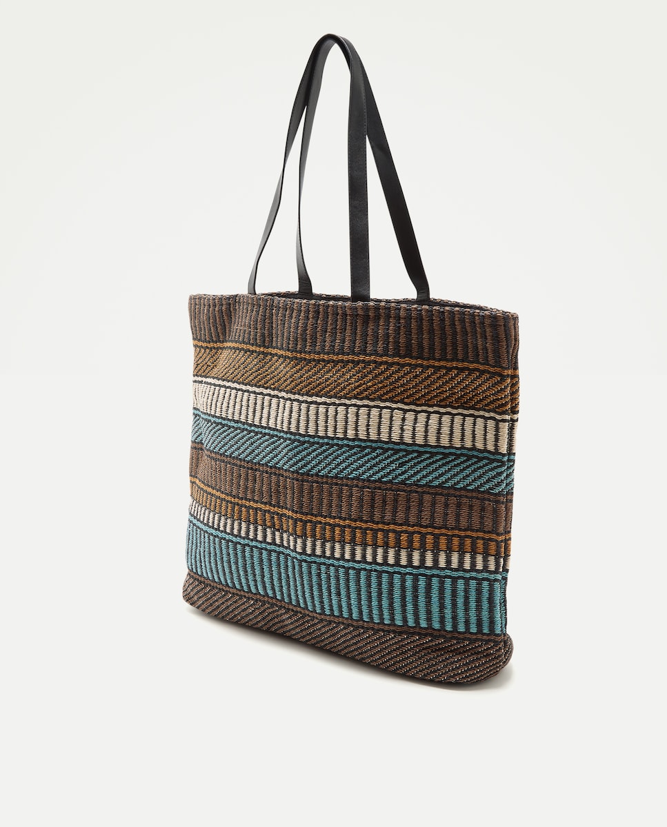 Imagen 1 de Bolso shopping con colores combinados Blanco roto