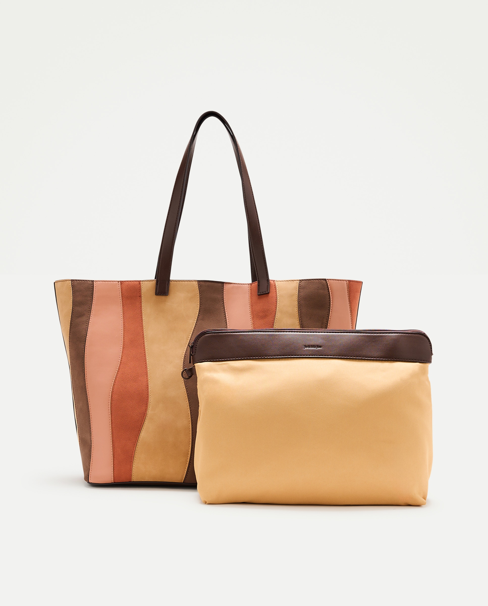Bolso shopper con patchwork y materiales combinados - Jo & Mr. Joe - 660 Naranja 660 Naranja-3