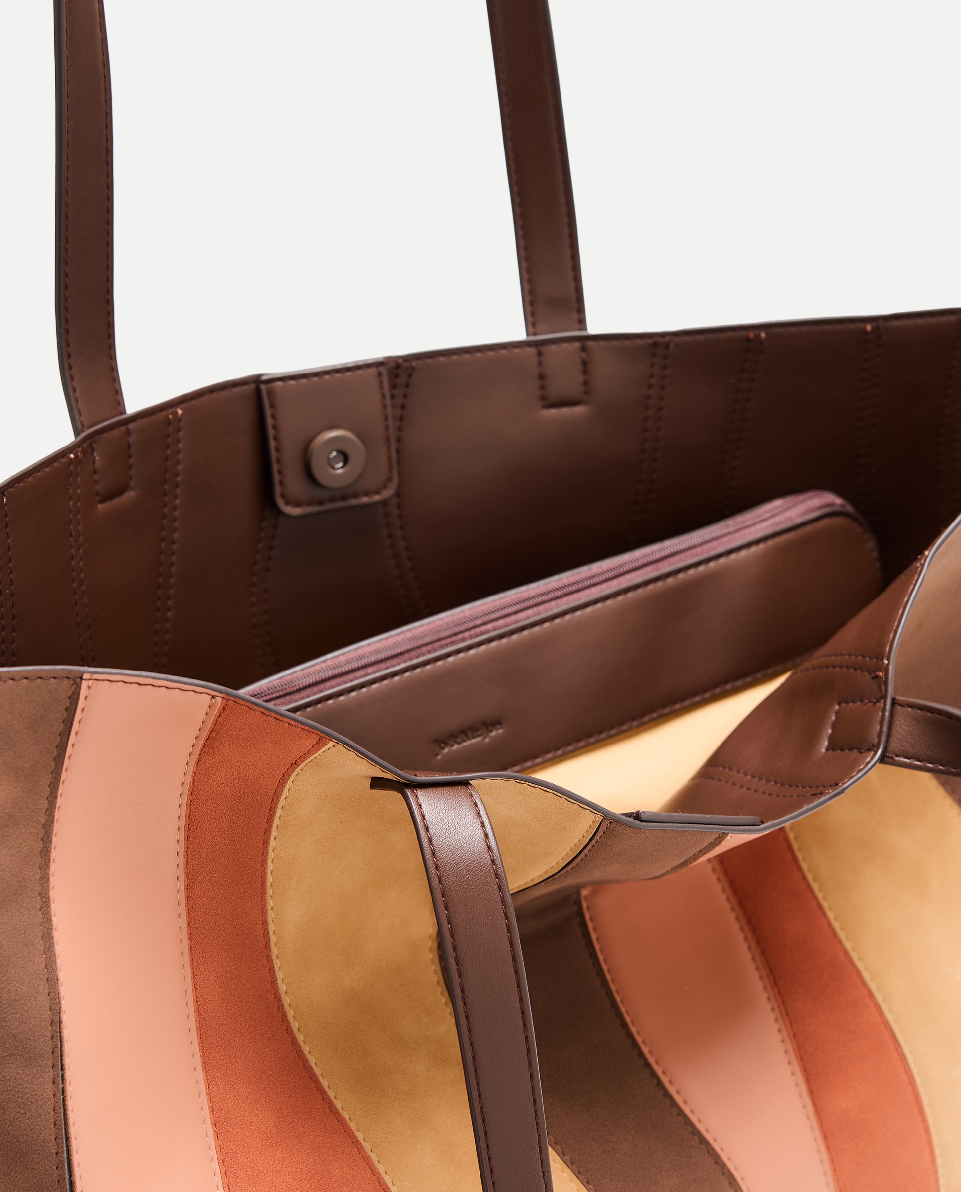 Bolso shopper con patchwork y materiales combinados - Jo & Mr. Joe - 660 Naranja 660 Naranja-5