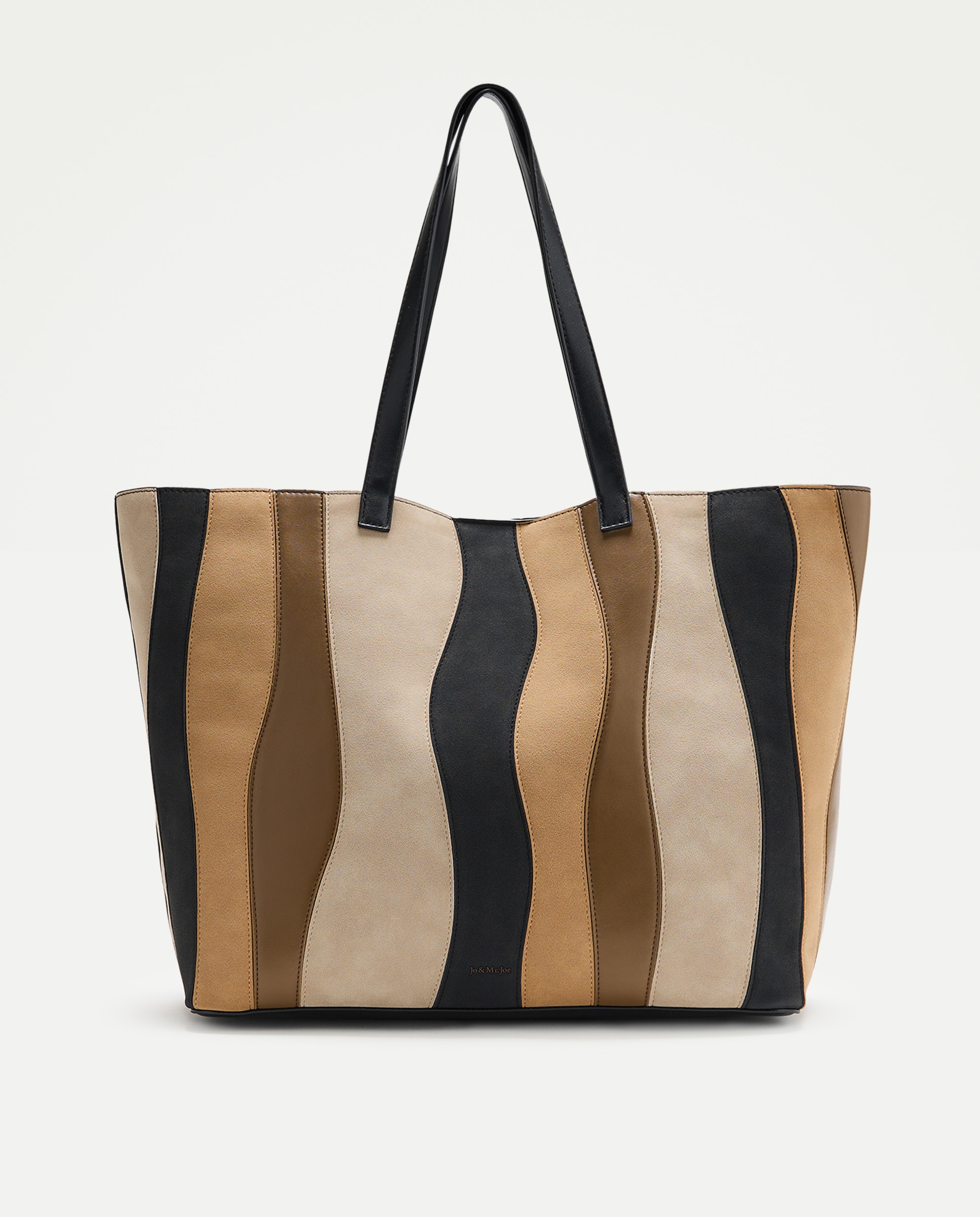 Bolso shopper con patchwork y materiales combinados - Jo & Mr. Joe - Negro Negro-1