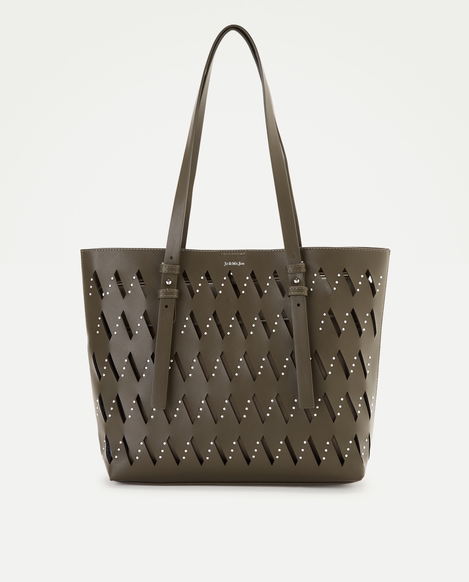 Bolso shopping con troquelado y tachas - Jo & Mr. Joe - 520 Kaki 520 Kaki-1