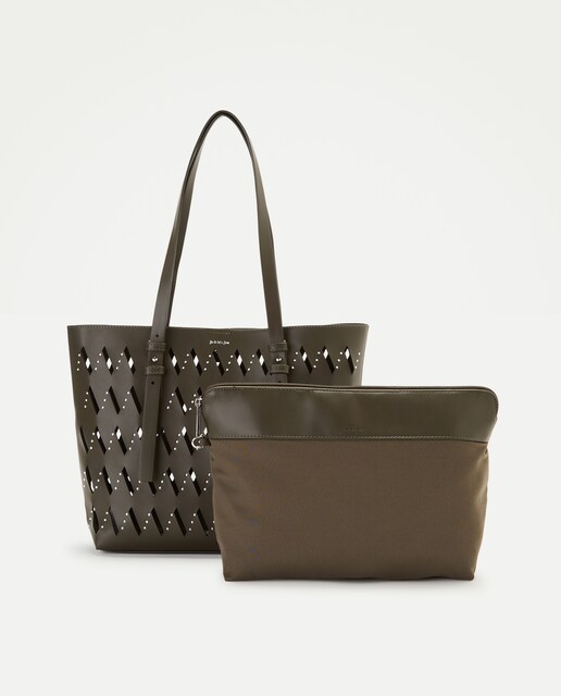 Imagen 0 de Bolso shopping con troquelado y tachas 730 Camel