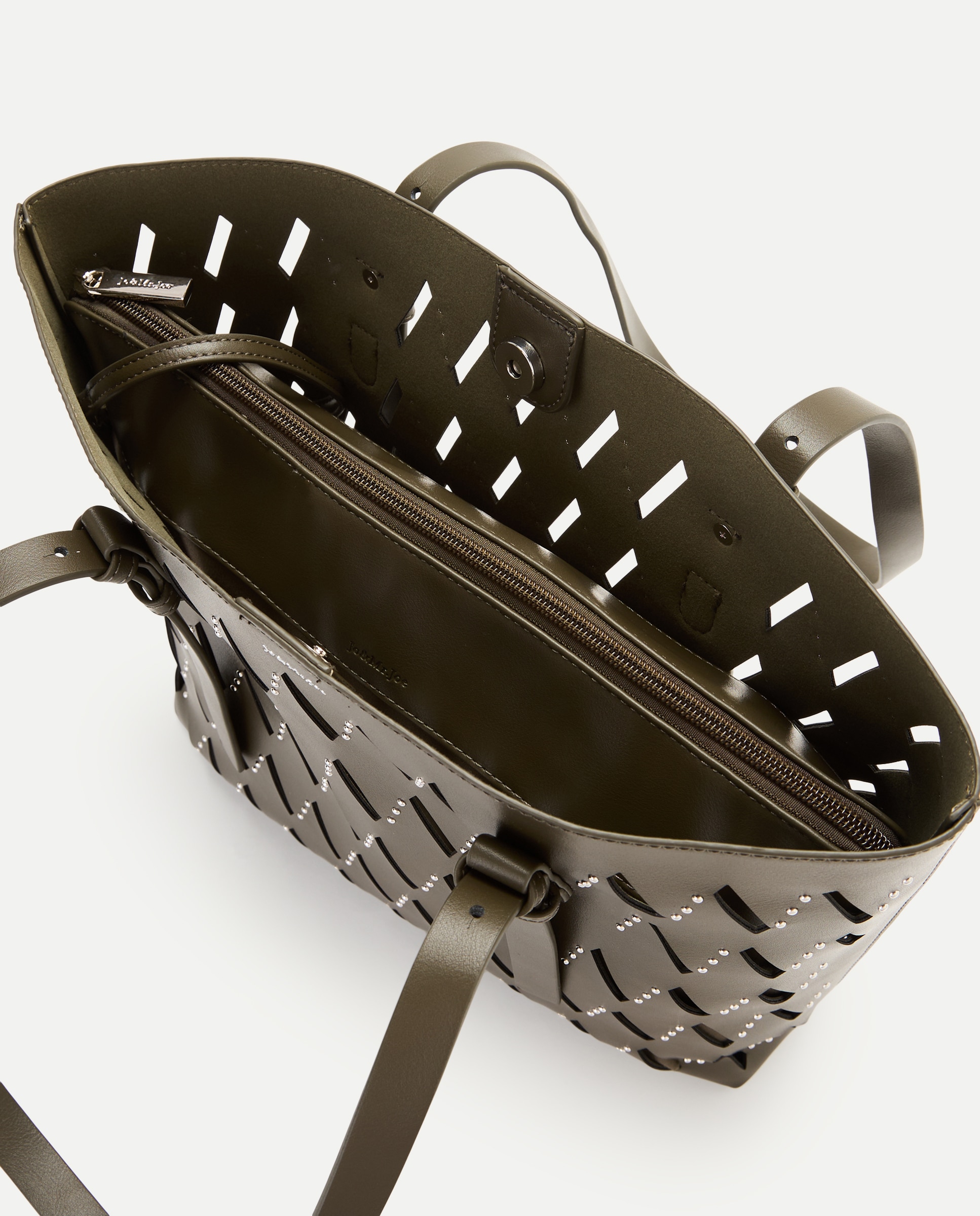 Bolso shopping con troquelado y tachas - Jo & Mr. Joe - 520 Kaki 520 Kaki-5