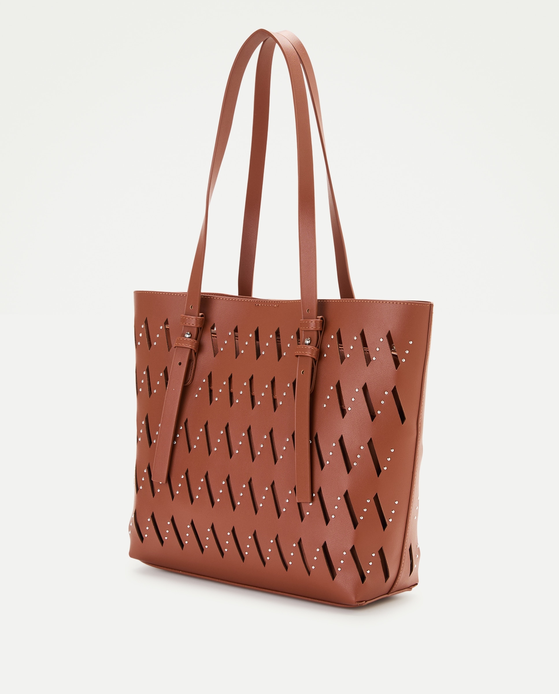 Mala Shopper com Perfurado e Tachas 730 Camel-2
