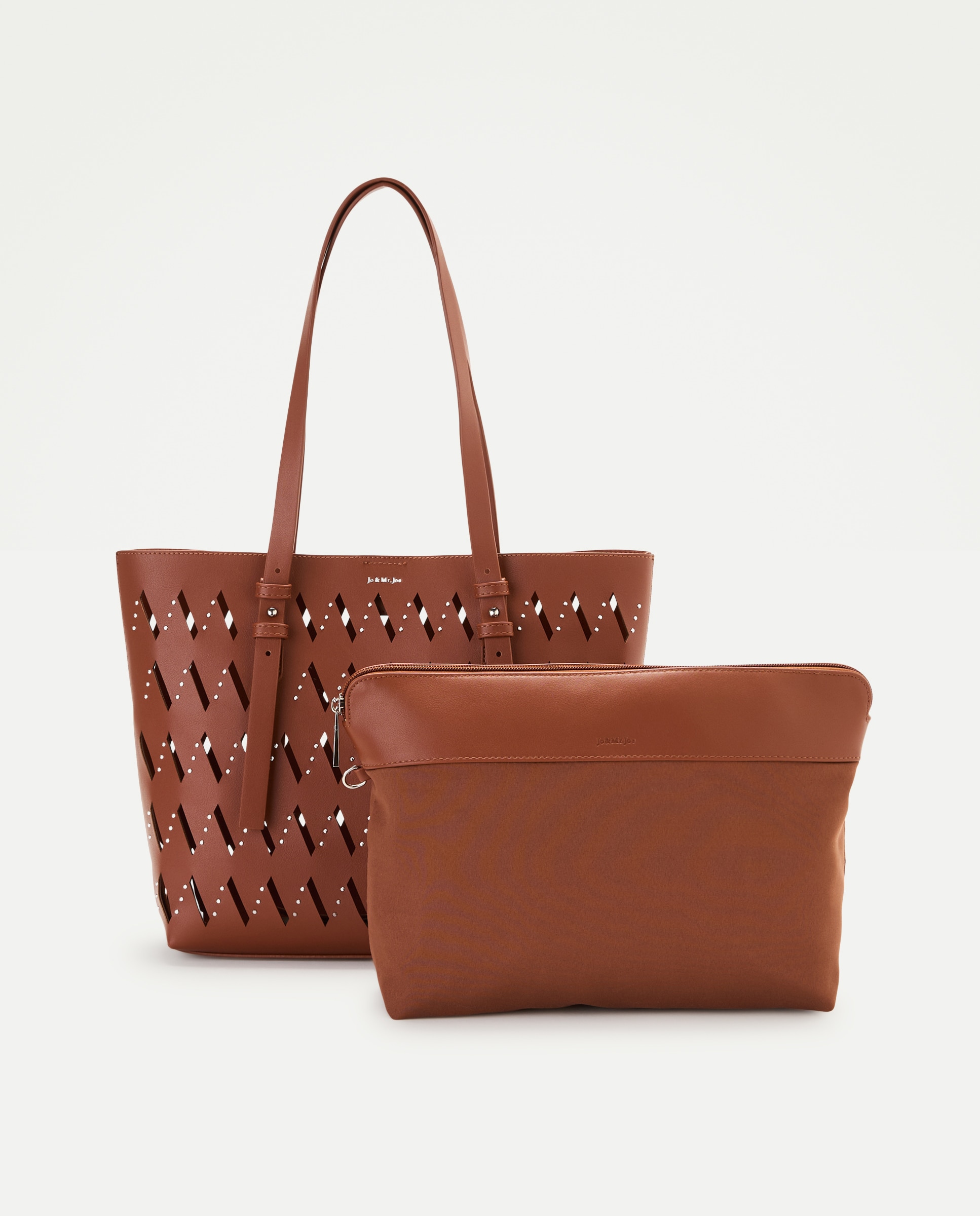 Mala Shopper com Perfurado e Tachas 730 Camel-3