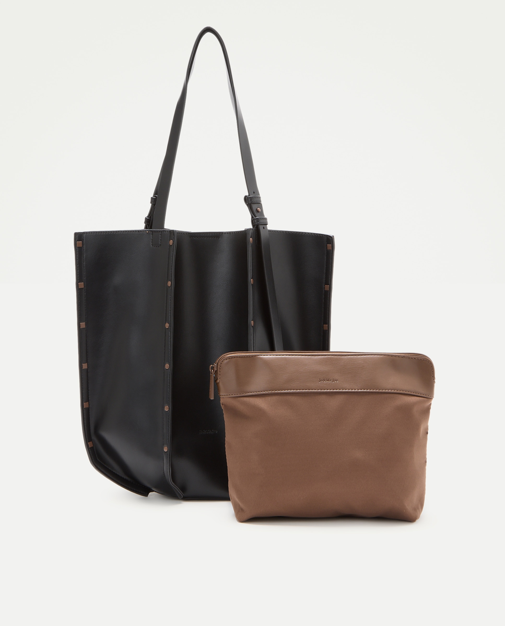 Bolso shopping con adorno de tachas - Jo & Mr. Joe - Negro Negro-3