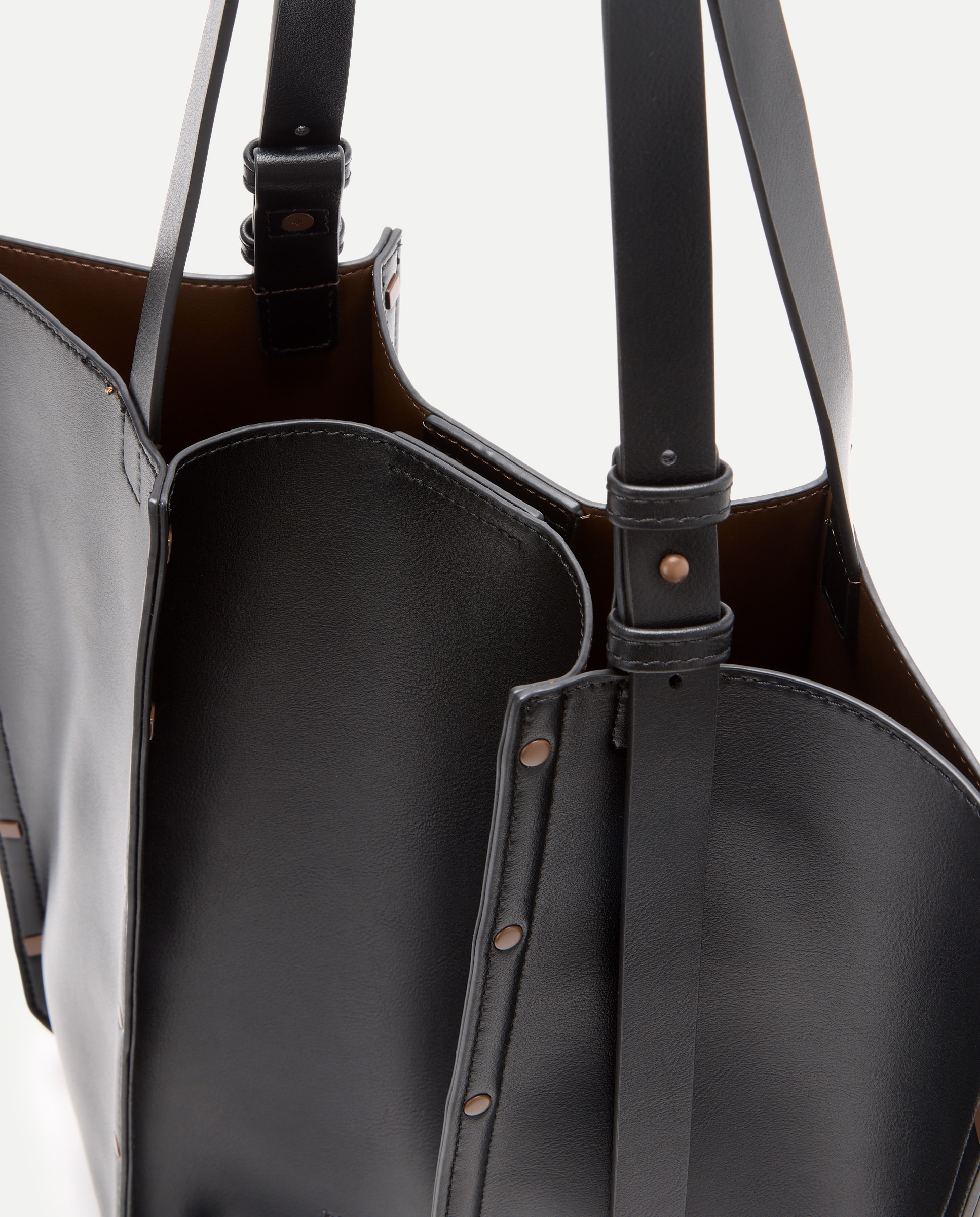 Bolso shopping con adorno de tachas - Jo & Mr. Joe - Negro Negro-4