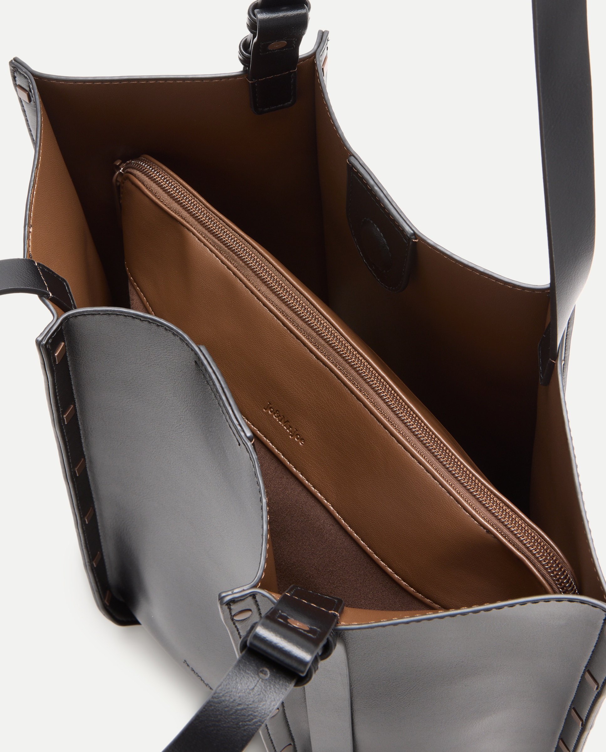 Bolso shopping con adorno de tachas - Jo & Mr. Joe - Negro Negro-6