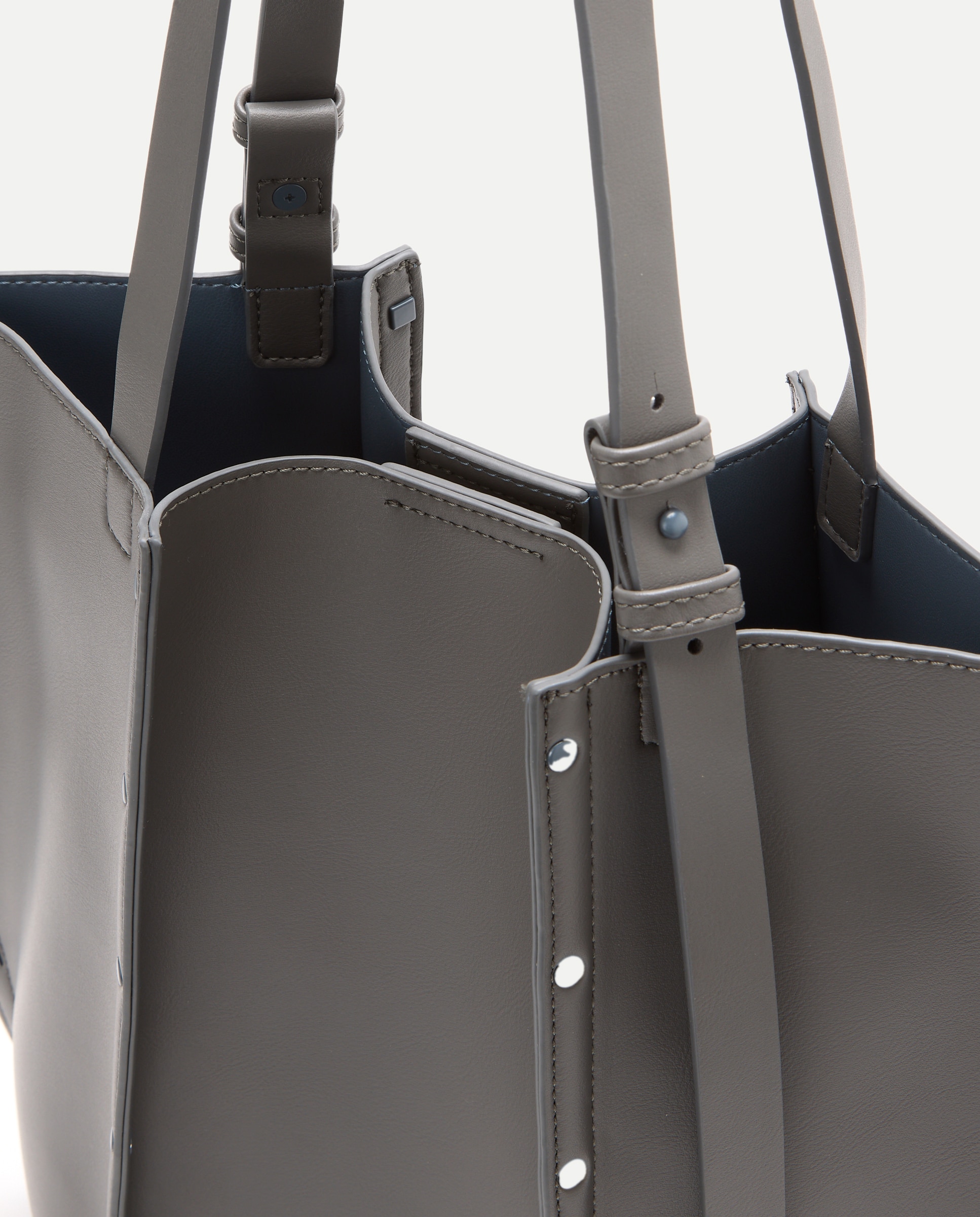 Bolso shopping con adorno de tachas - Jo & Mr. Joe - Gris claro Gris claro-4