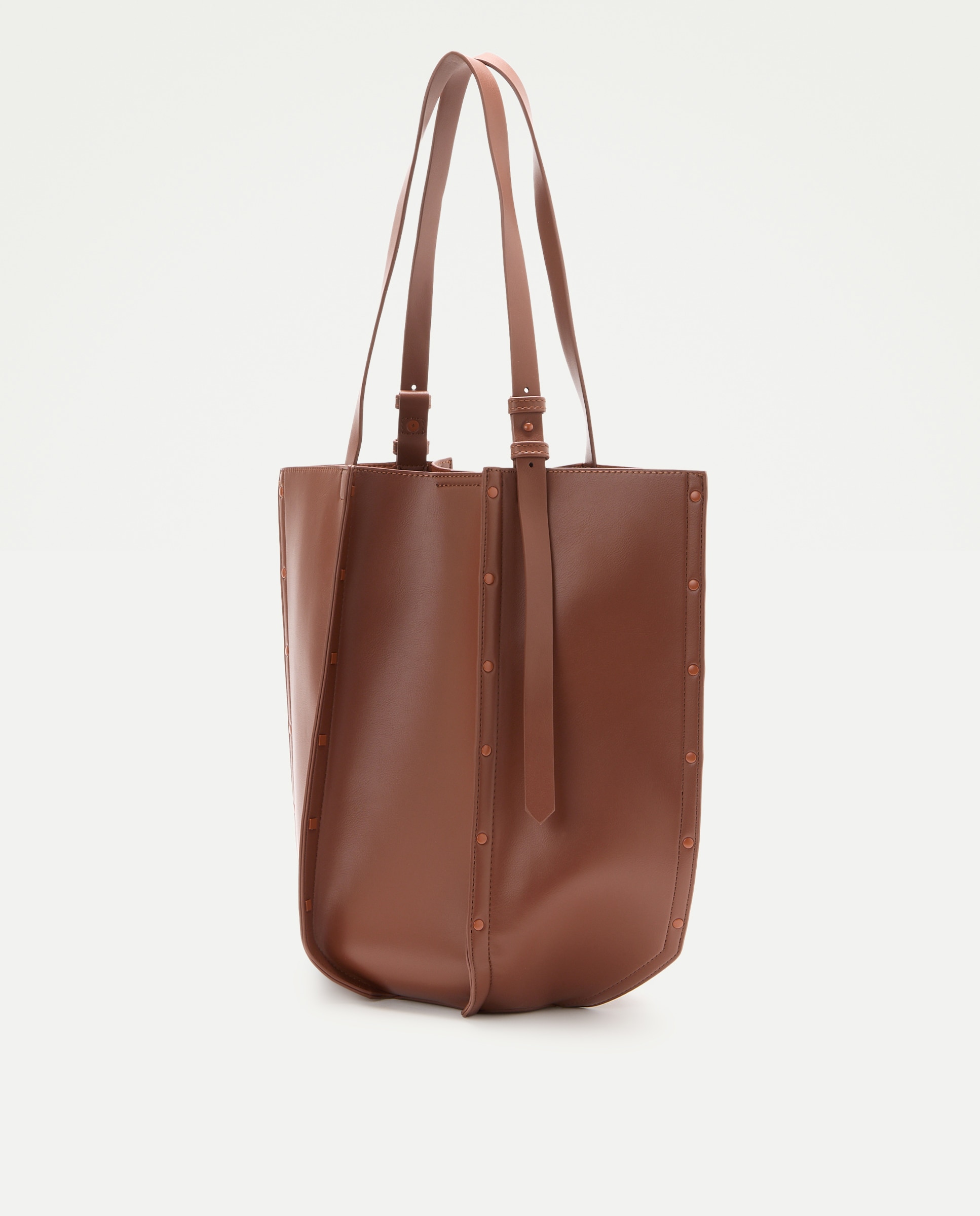 Mala Shopper com Adorno de Tachas Chocolate-2