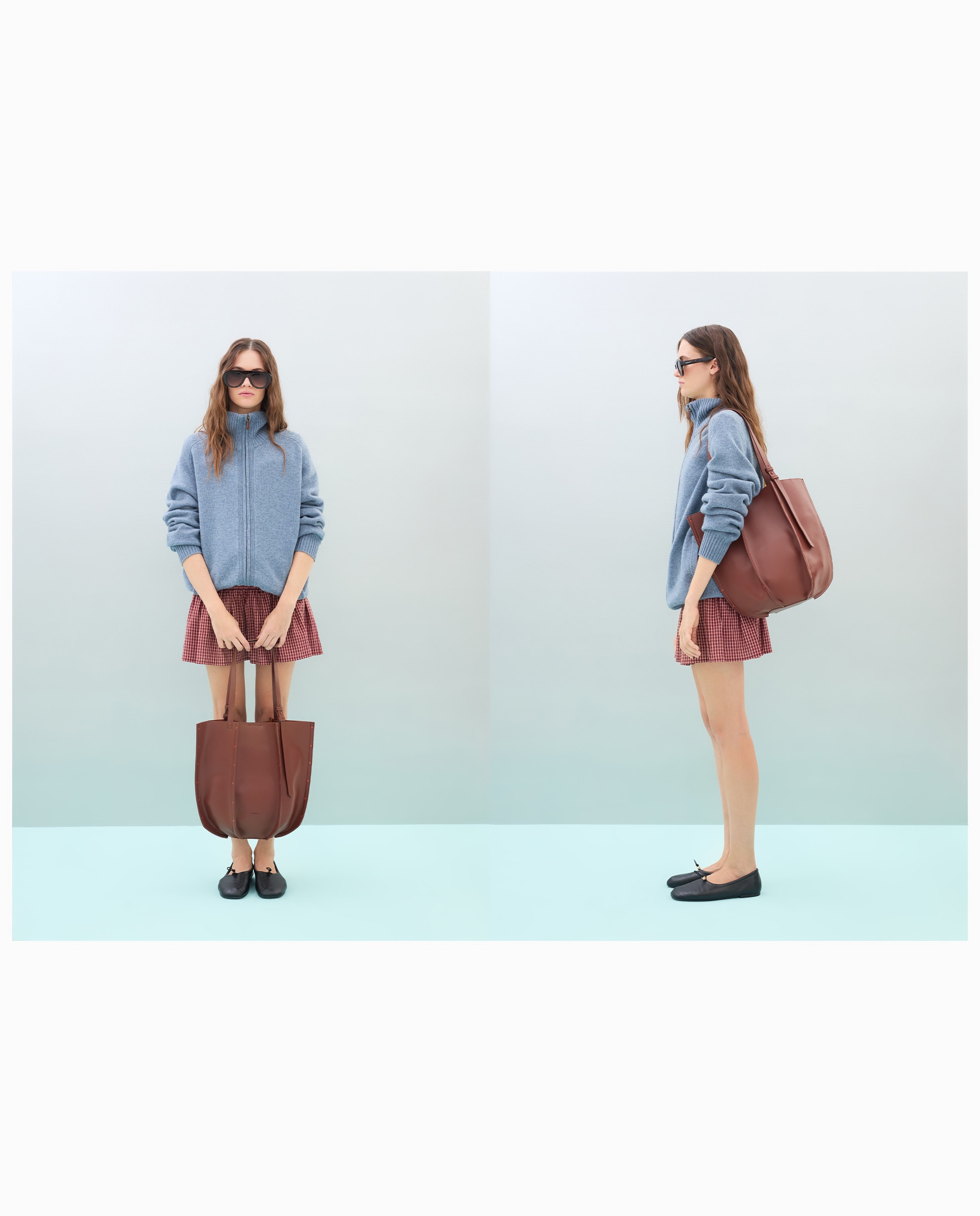 Bolso shopping con adorno de tachas - Jo & Mr. Joe - Chocolate Chocolate-7