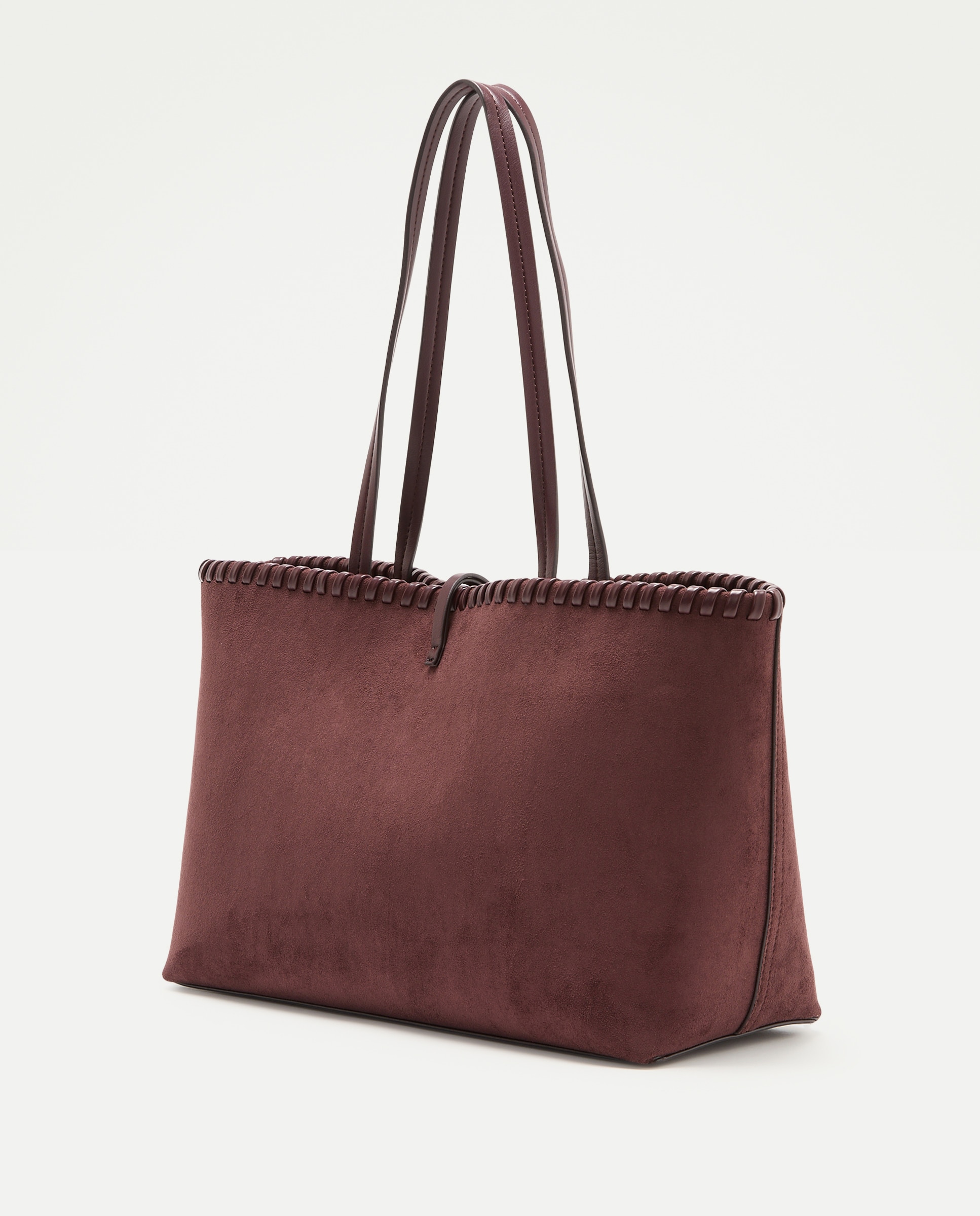 Mala Shopper com Pespontos e Pedraria Bordeaux-2
