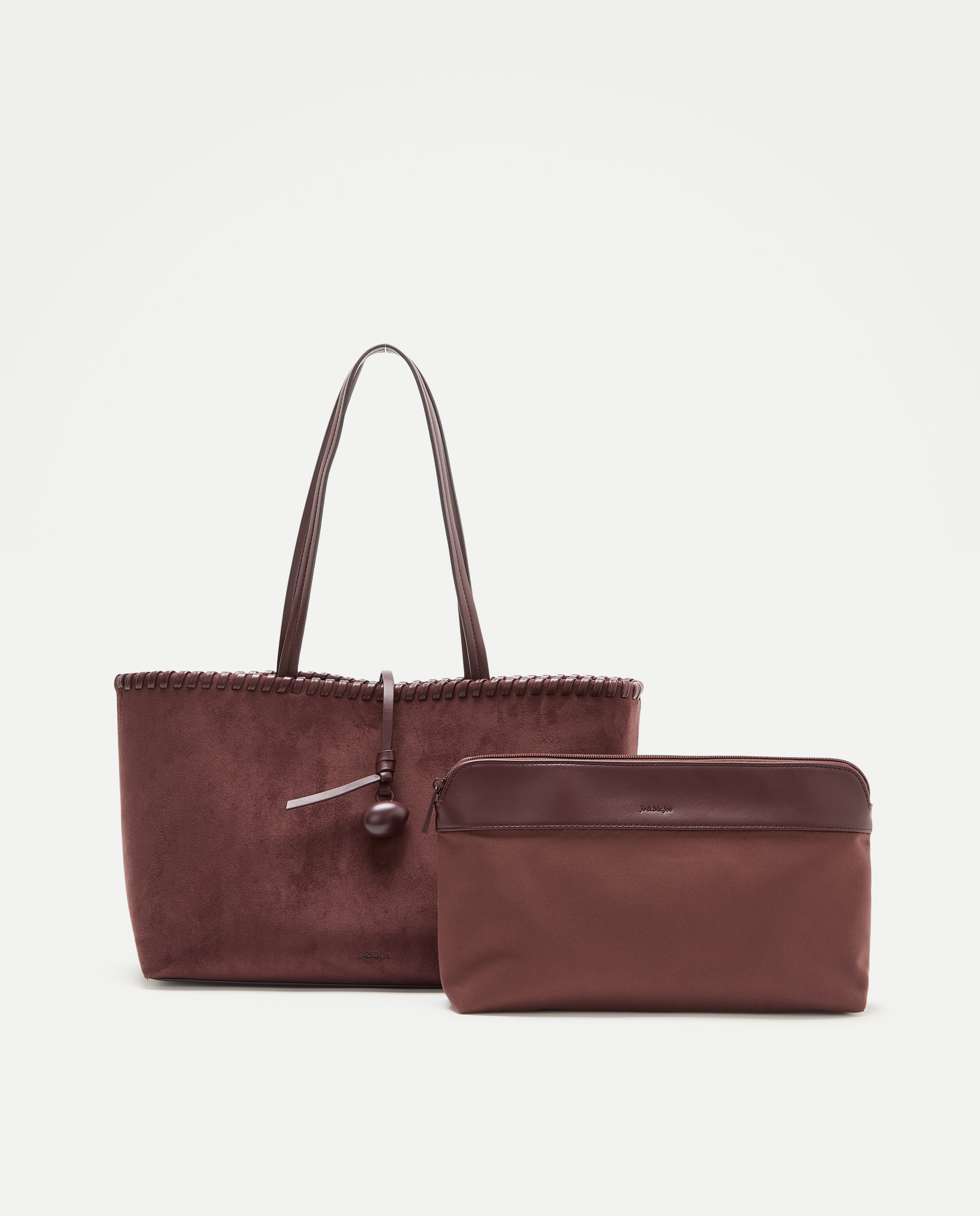 Mala Shopper com Pespontos e Pedraria Bordeaux-3