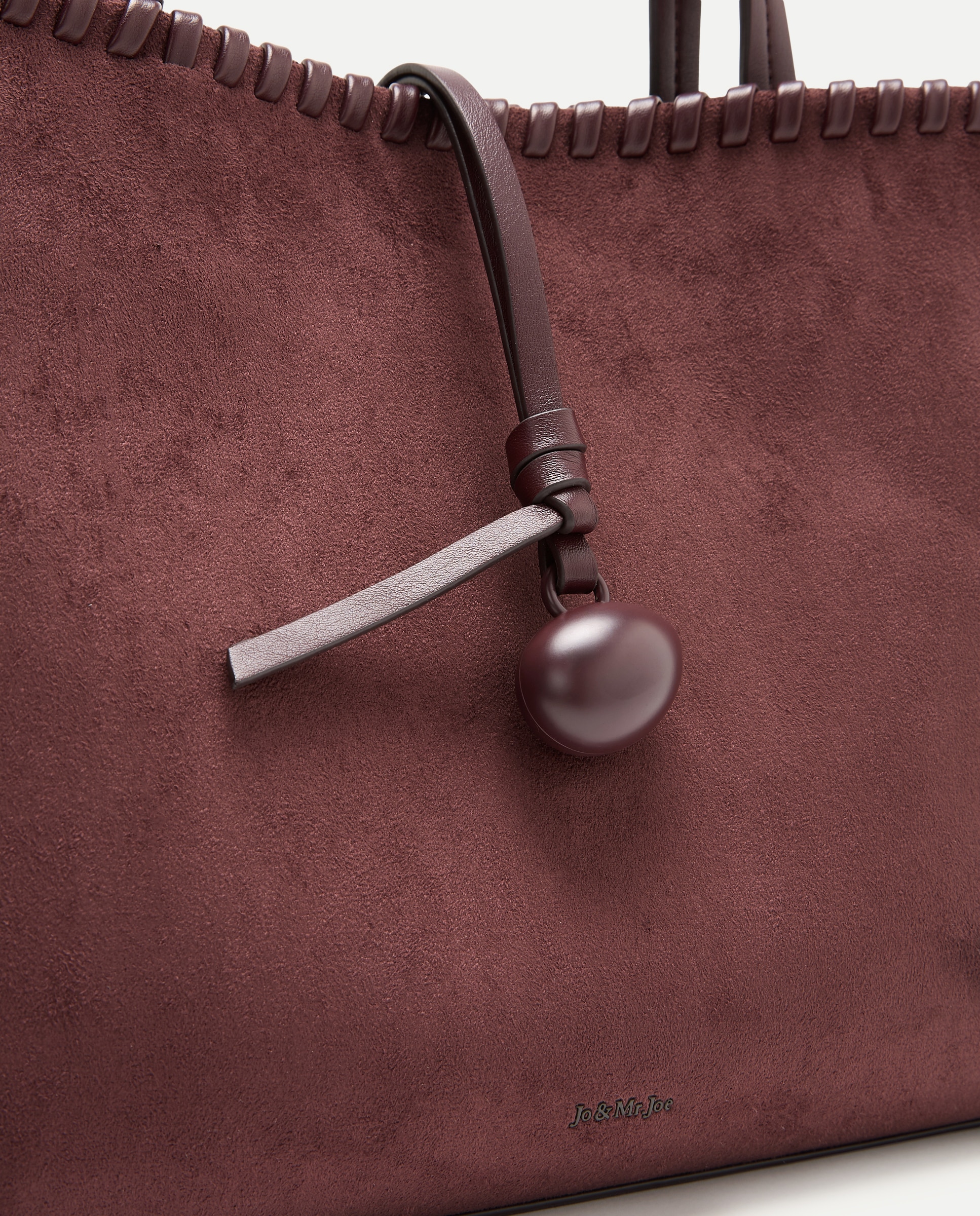 Mala Shopper com Pespontos e Pedraria Bordeaux-4