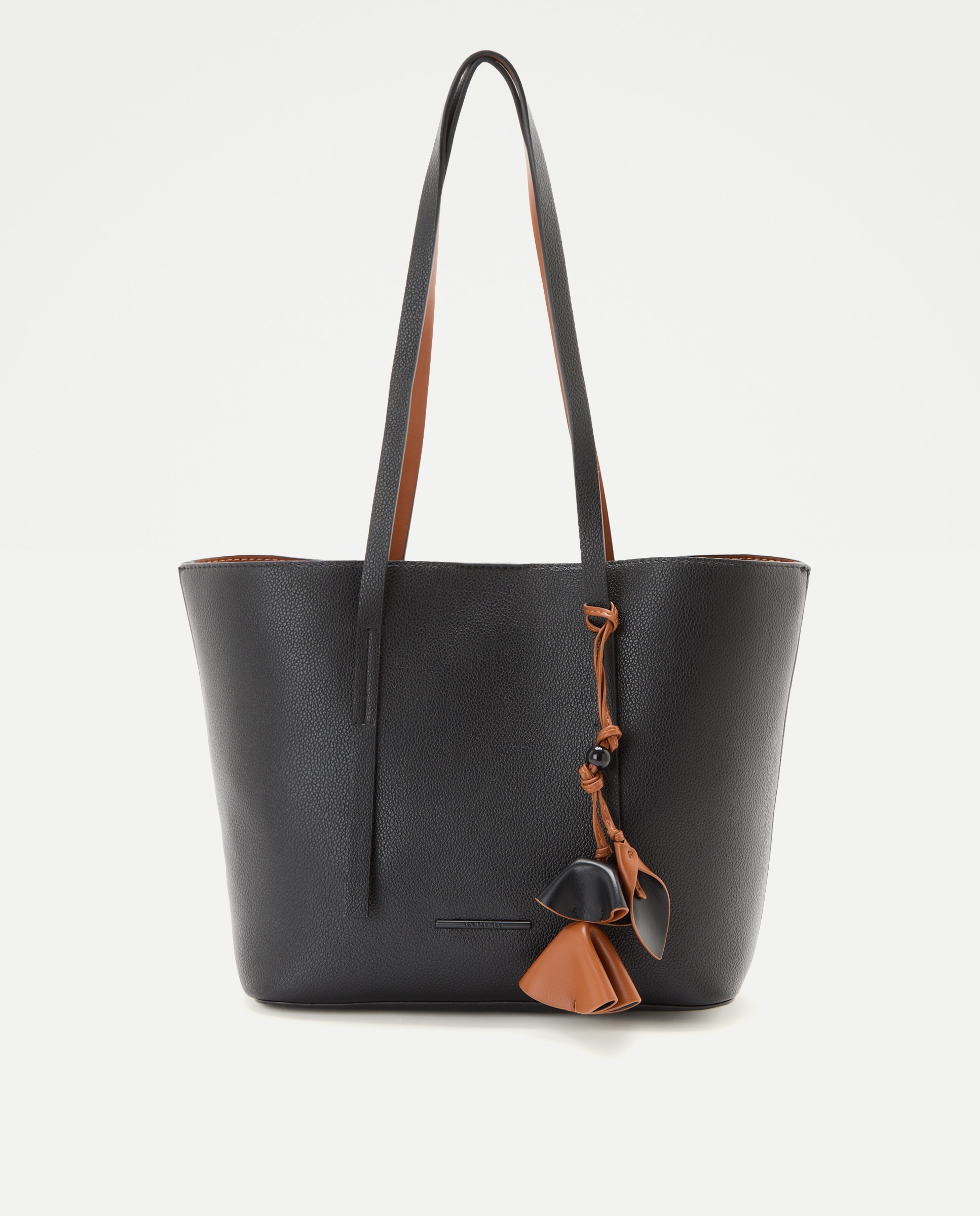 Bolso shopper con charm de flor - Jo & Mr. Joe - Negro Negro-1