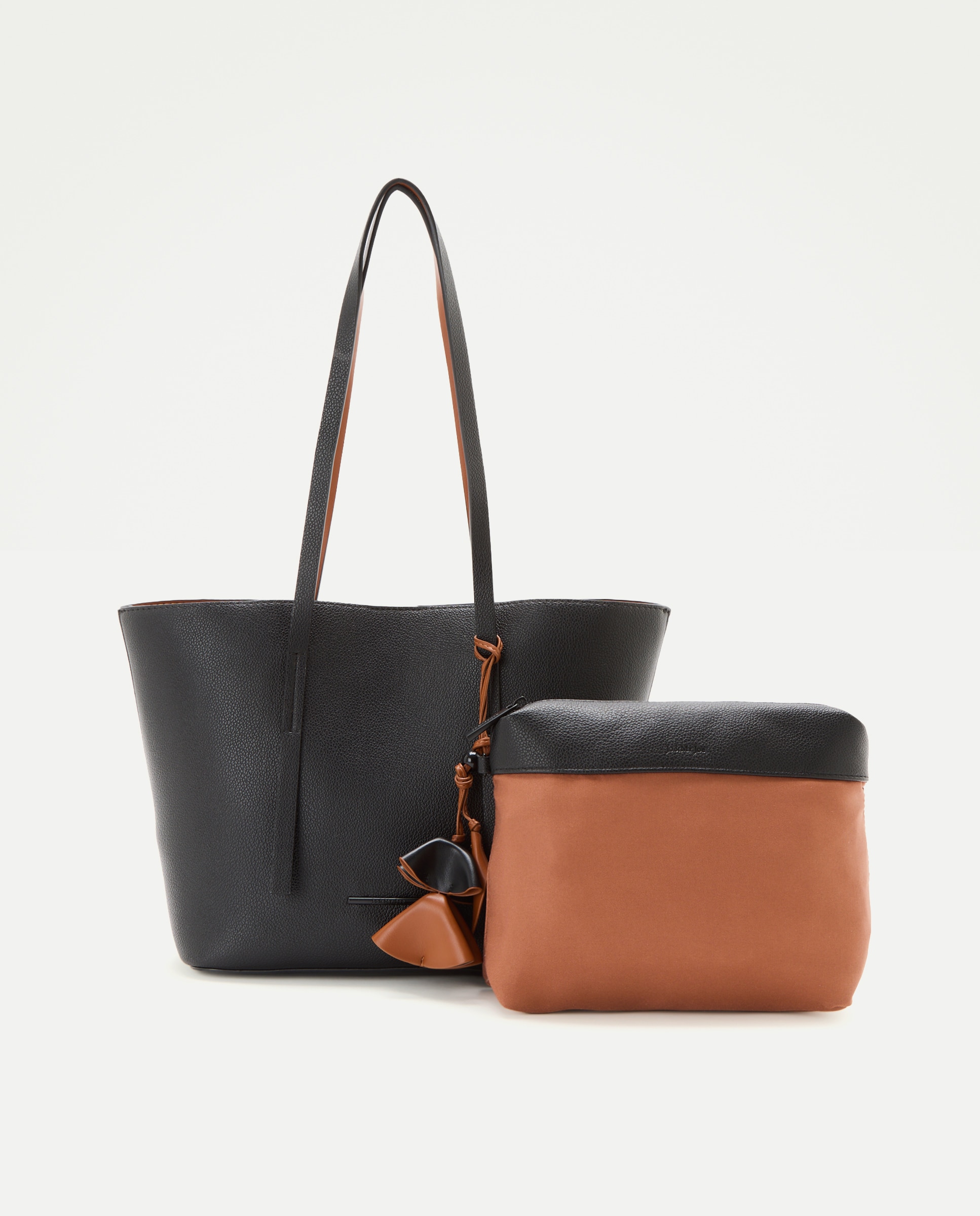 Bolso shopper con charm de flor - Jo & Mr. Joe - Negro Negro-3