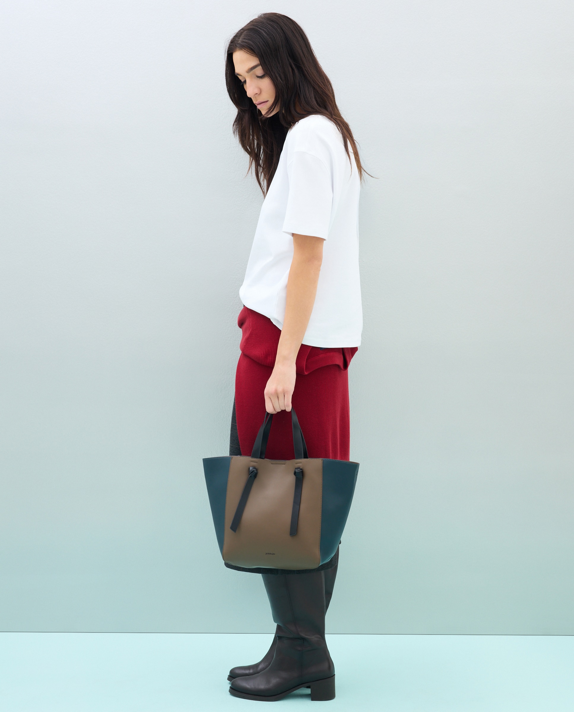 Bolso shopper tricolor - Jo & Mr. Joe - Negro Negro-6