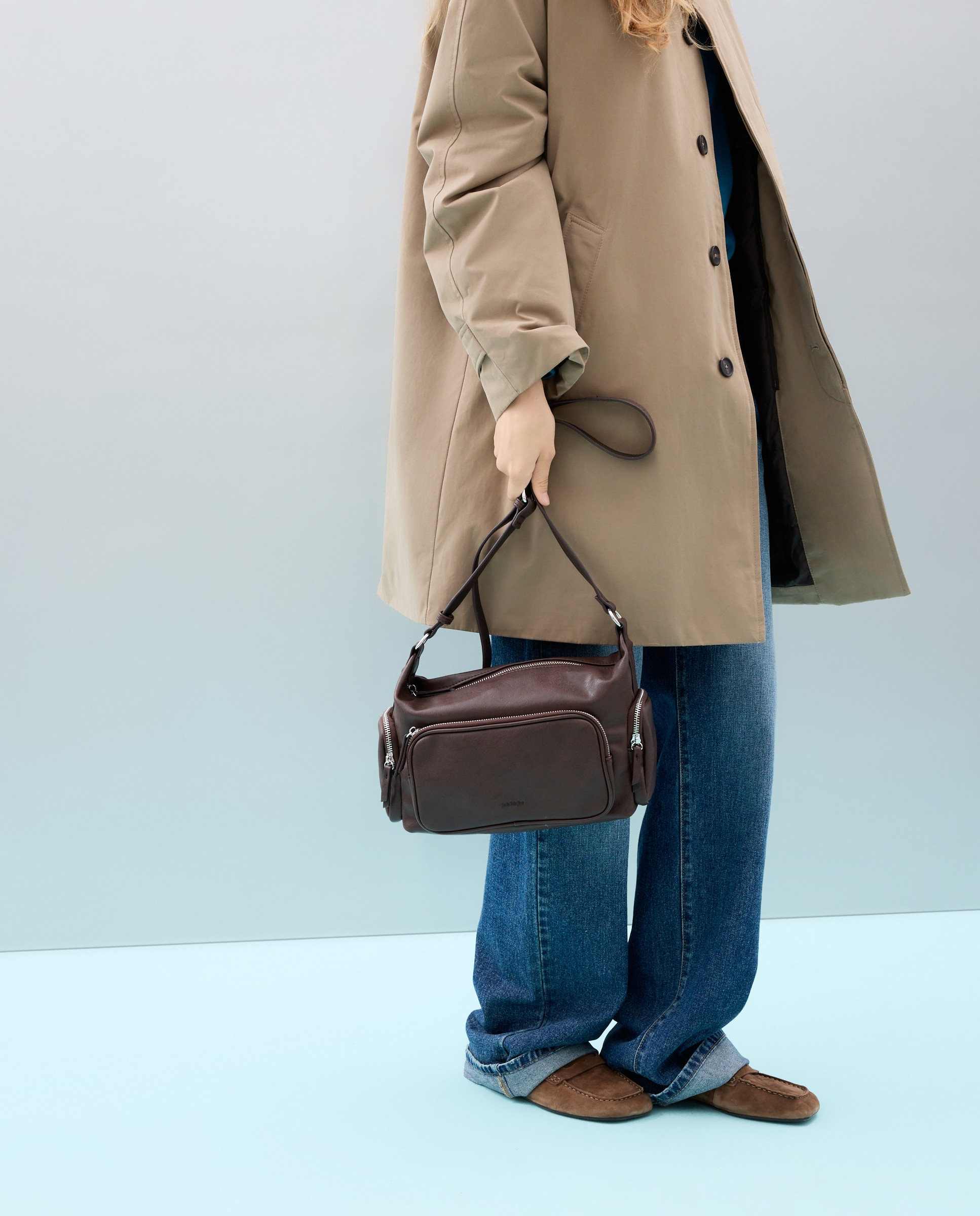 Mala Shopper com Bolsos Chocolate-6