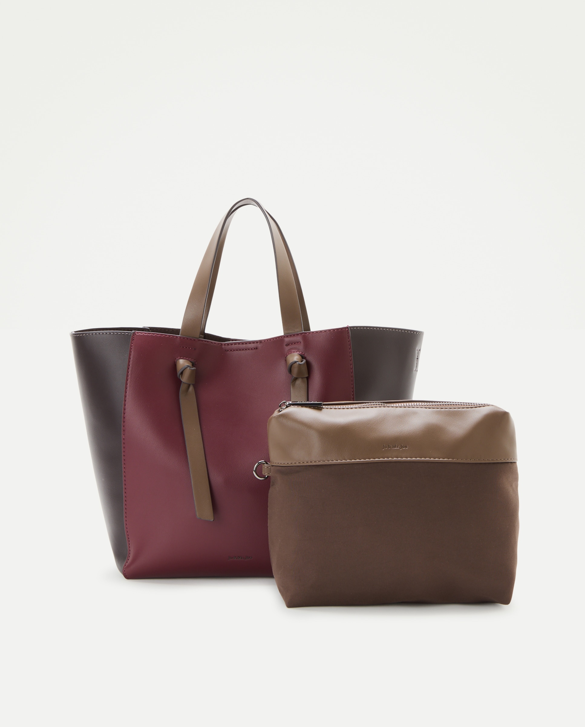 Bolso shopper tricolor - Jo & Mr. Joe - Burdeos Burdeos-3