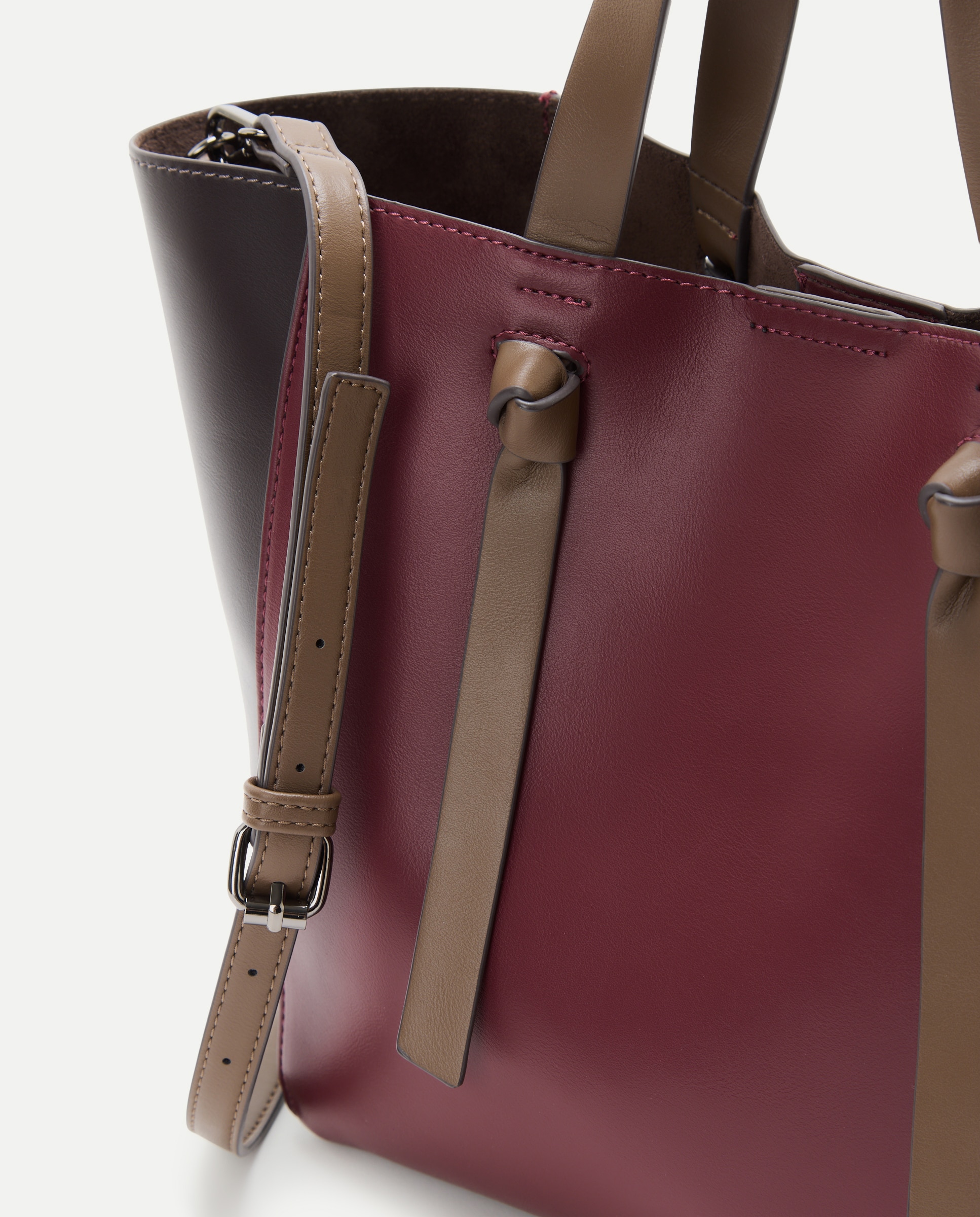Bolso shopper tricolor - Jo & Mr. Joe - Burdeos Burdeos-4