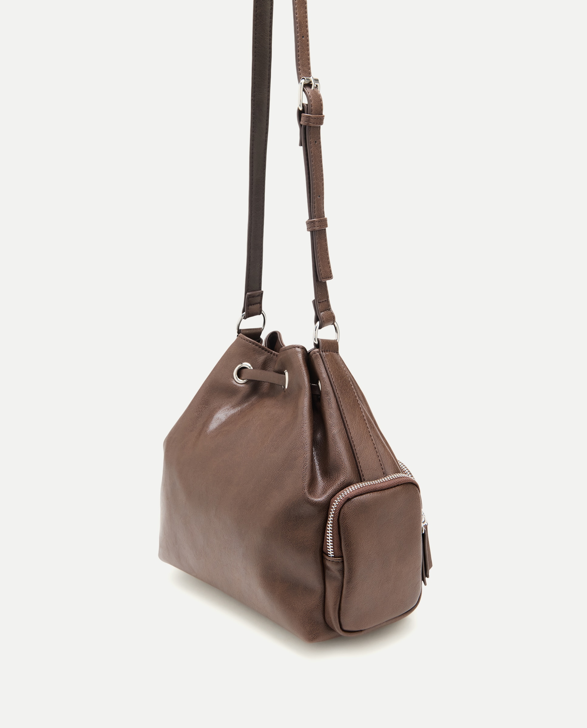 Mala a Tiracolo com Bolsos Chocolate-3
