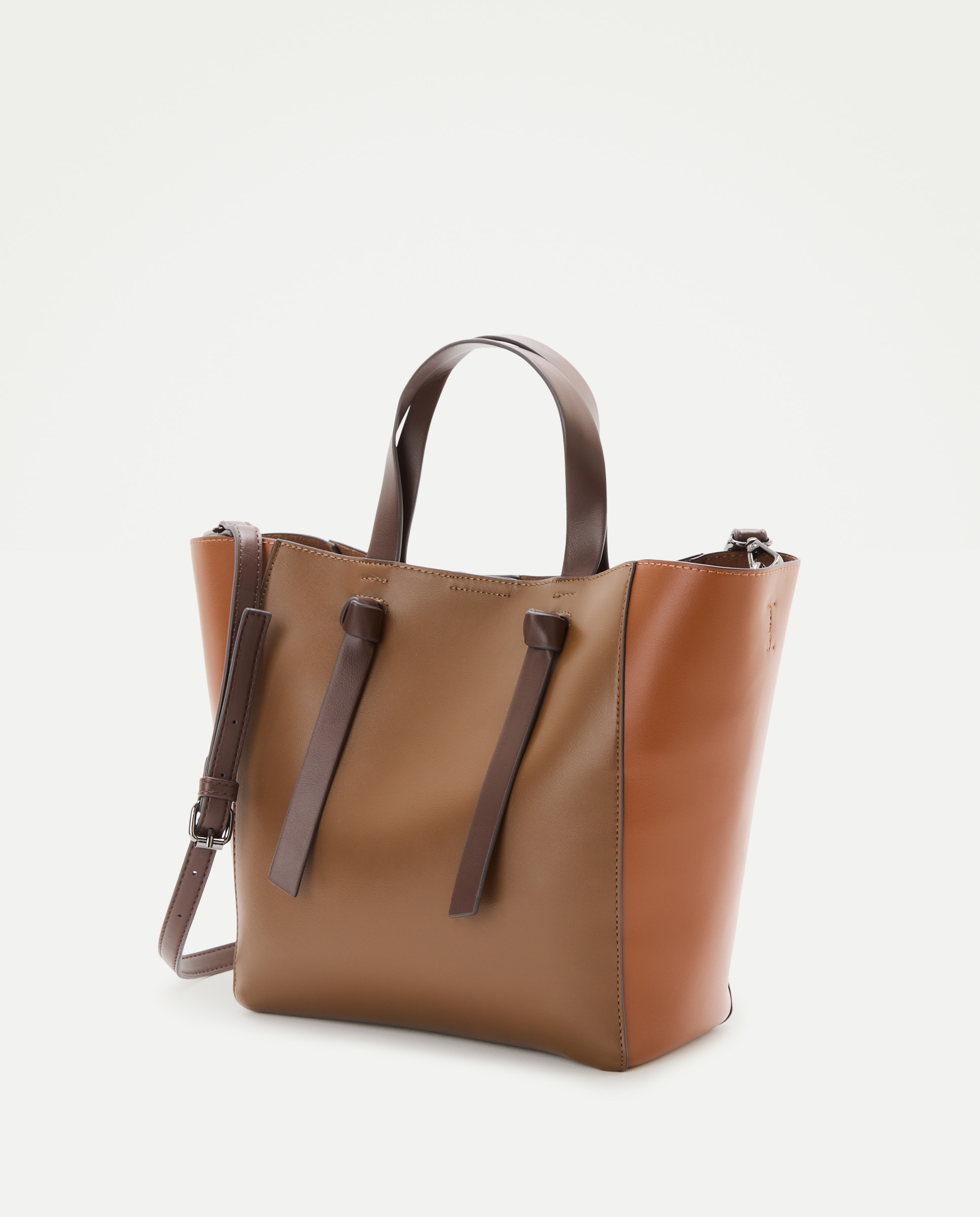 Mala Shopper Tricolor Castanho-2