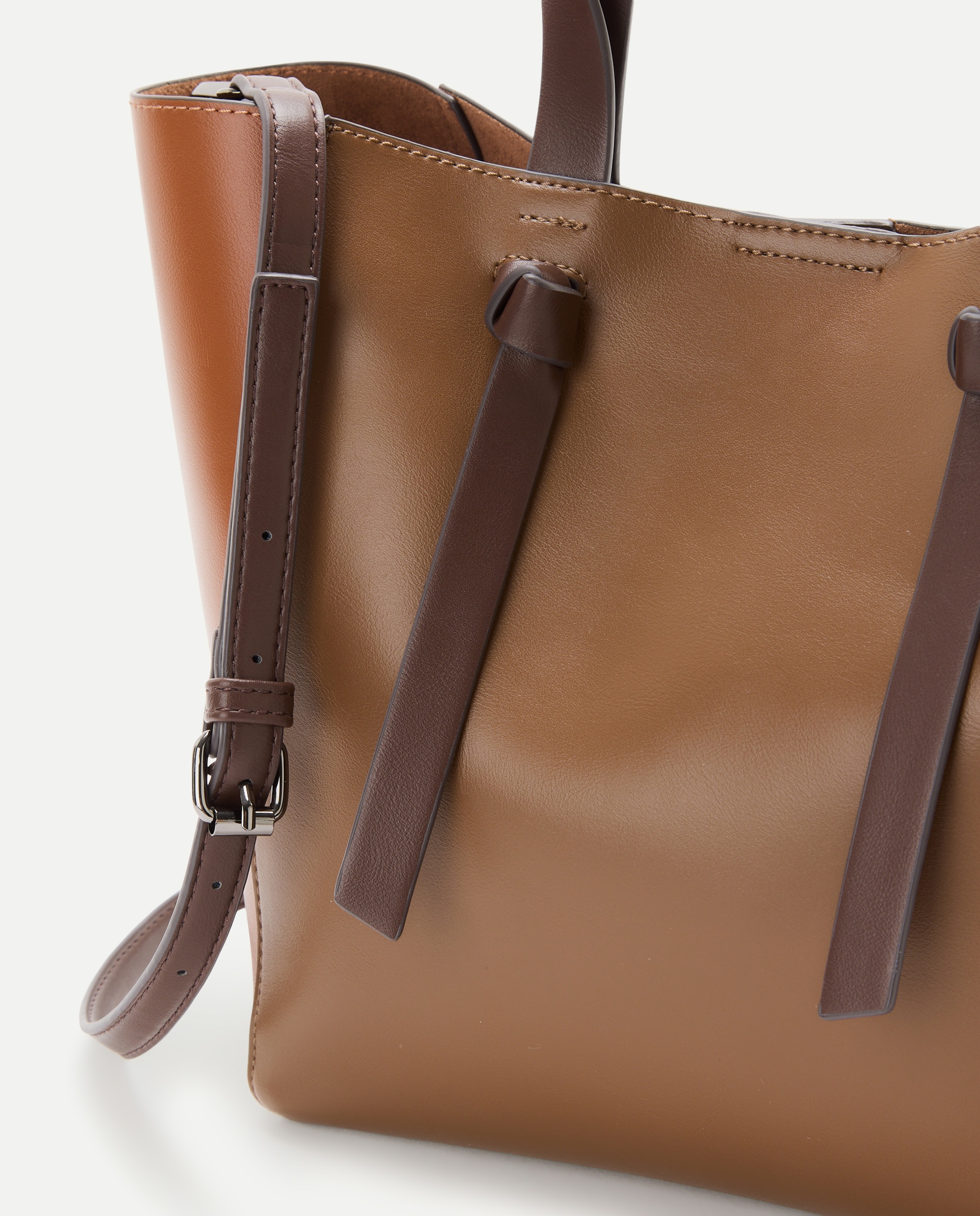 Mala Shopper Tricolor Castanho-4
