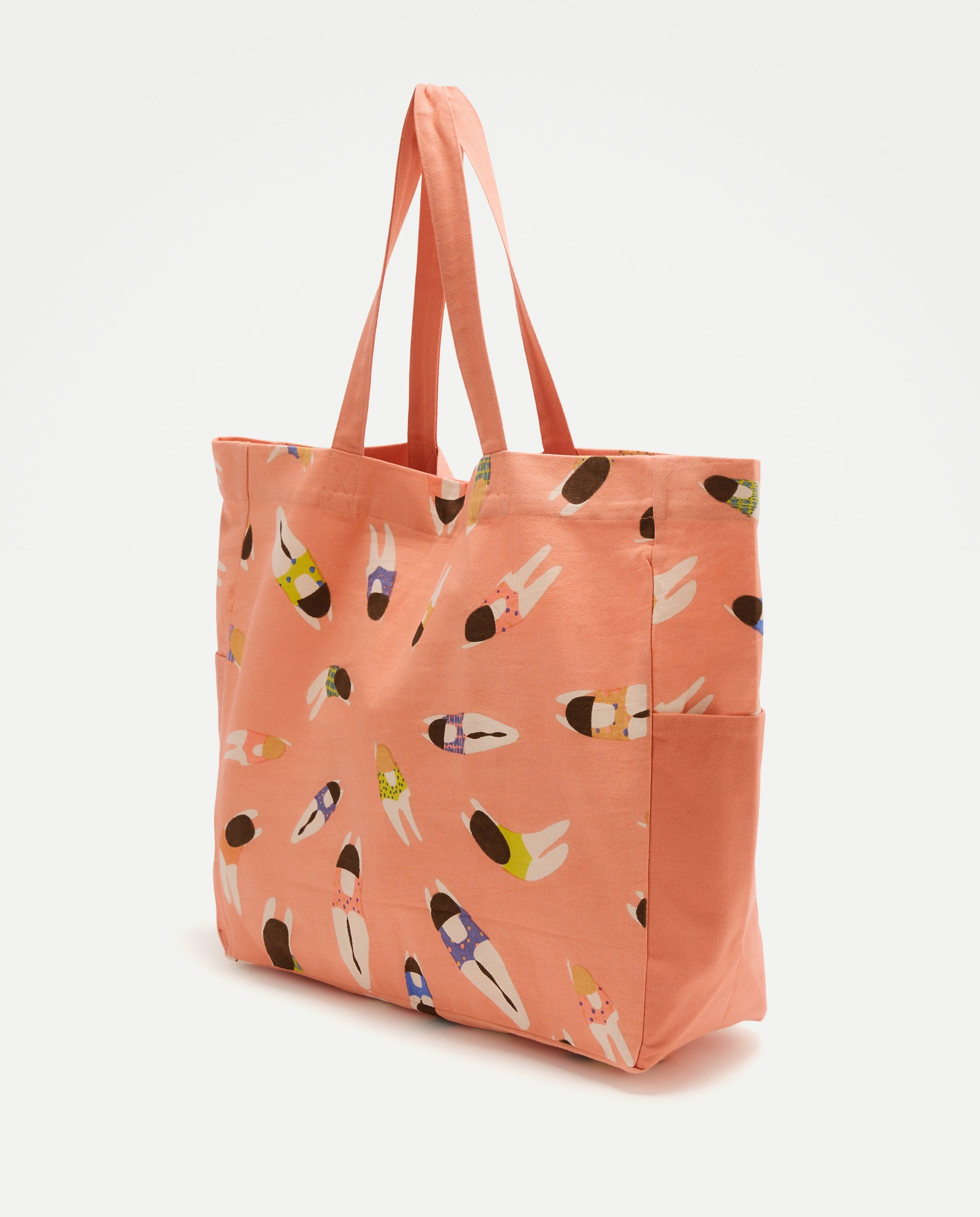 Mala Shopper de Praia com Estampado Branco-2