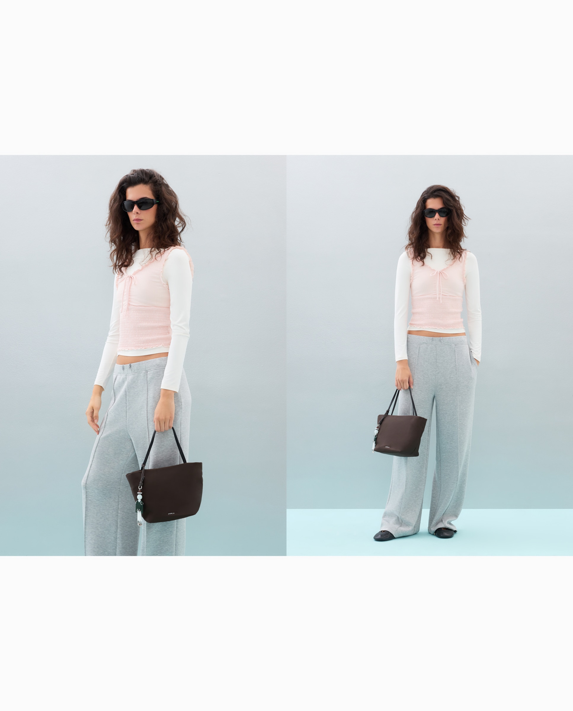 Bolso hobo de nylon con charm - Jo & Mr. Joe - Chocolate Chocolate-6