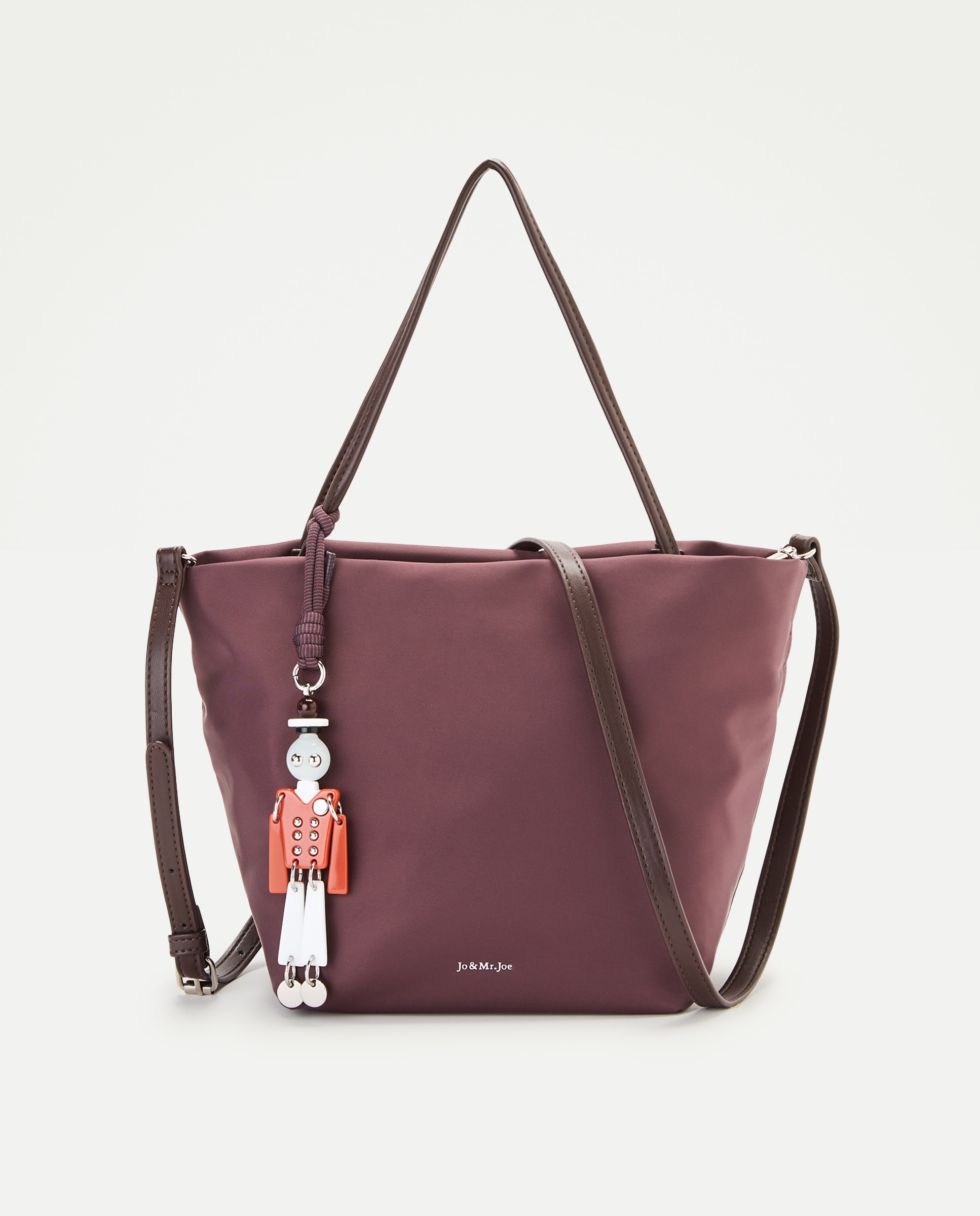 Imagen 1 de Bolso shopping de nylon con charm - Jo & Mr. Joe - Burdeos Burdeos
