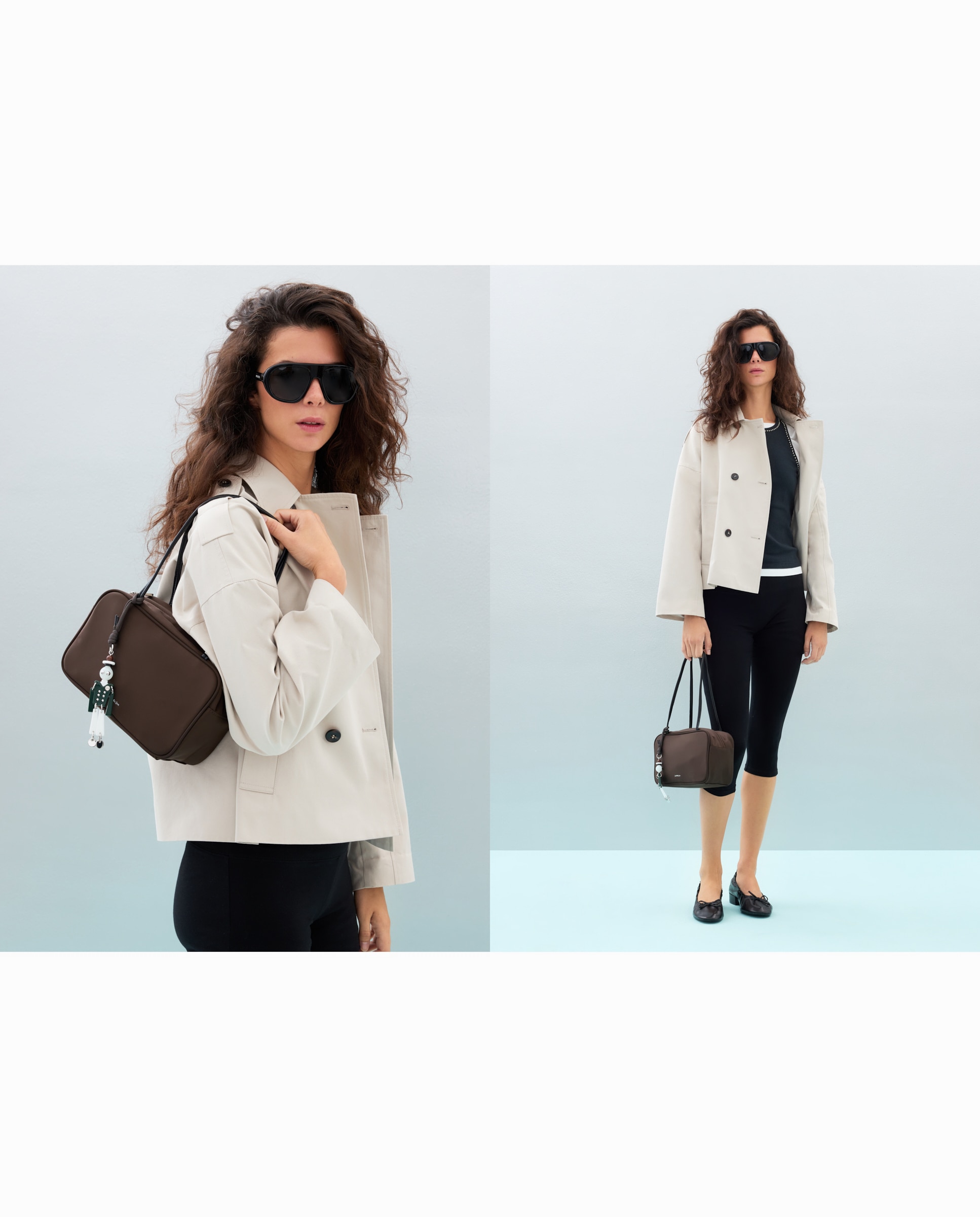 Bolso hobo de nylon con charm - Jo & Mr. Joe - Chocolate Chocolate-5