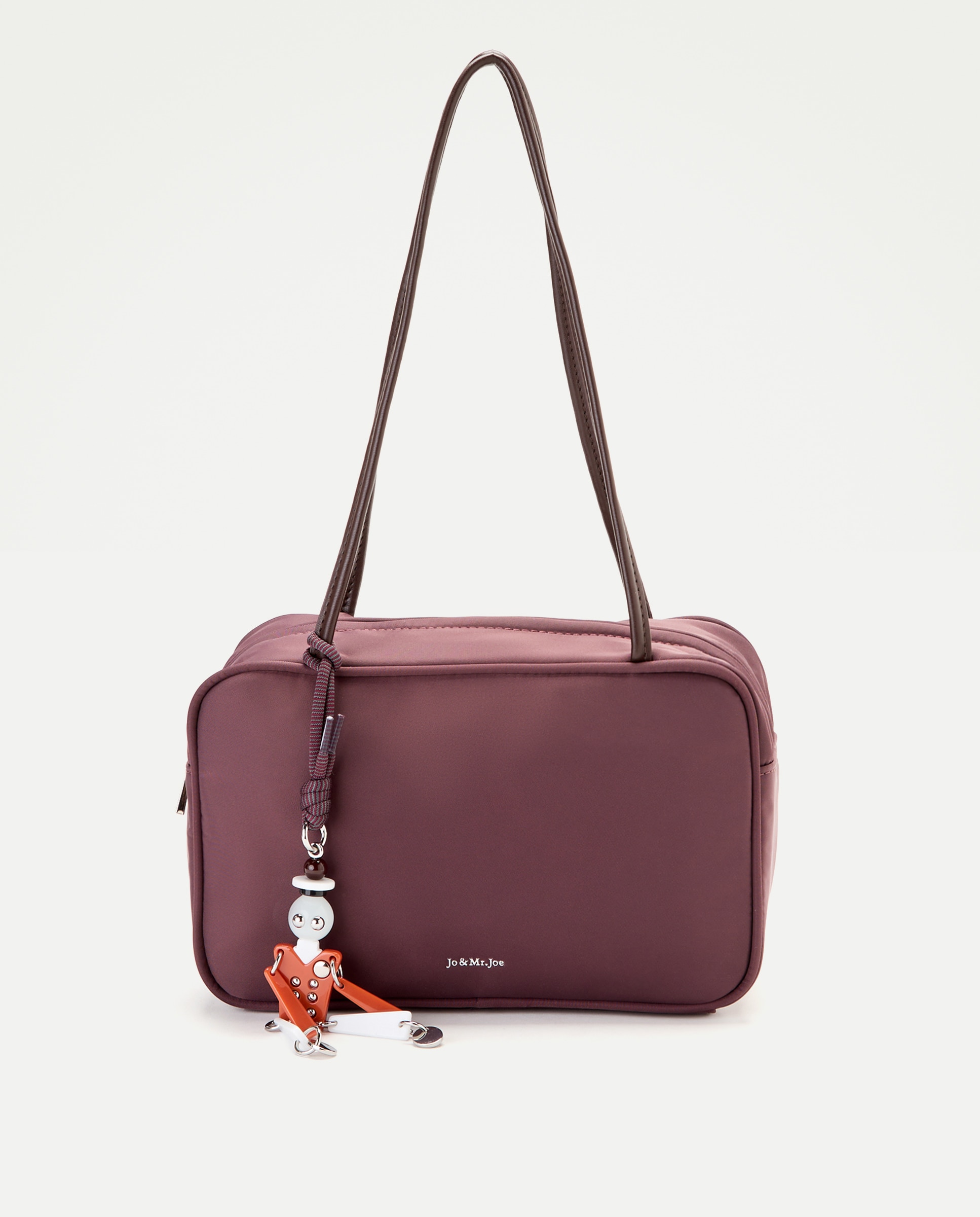 Bolso hobo de nylon con charm - Jo & Mr. Joe - Burdeos Burdeos-1